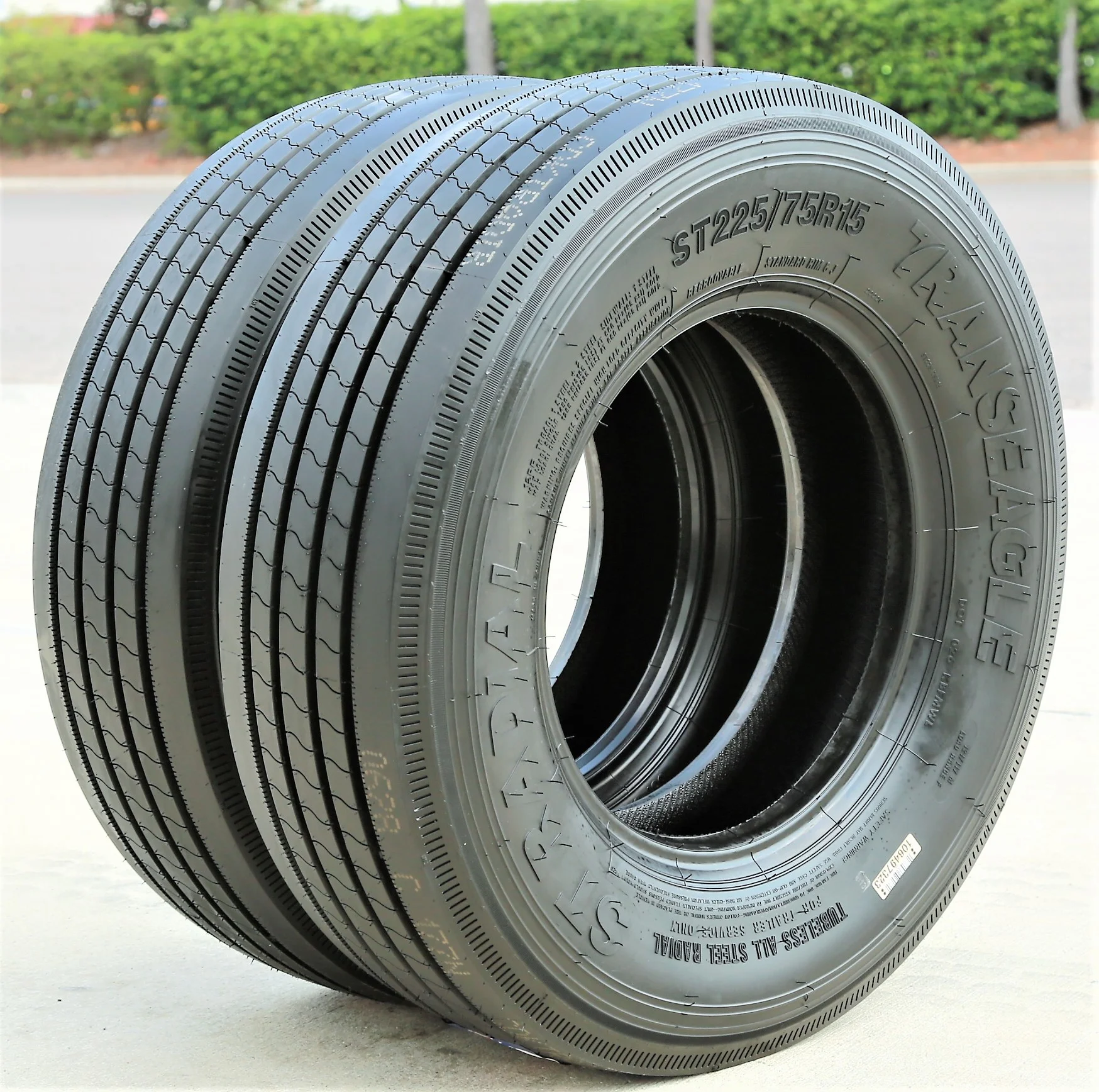 Set of 4 Transeagle ST Radial All Steel ST225/75R15 225/75R15 121/117M F 12 Ply Trailer Tires