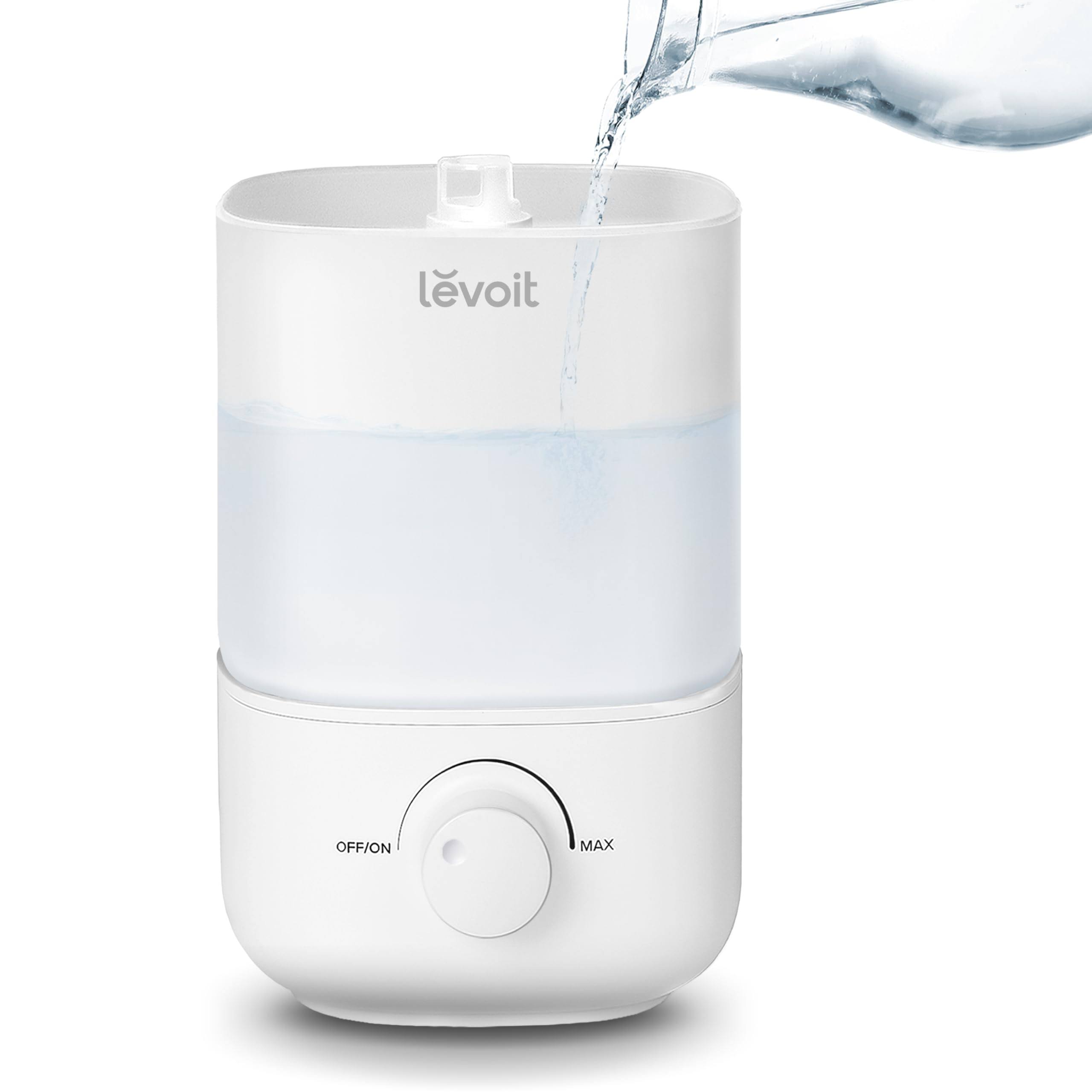 Levoit Top Fill Humidifiers for Bedroom, 2.5L Large Tank, Easy to Fill and Clean, 26dB Quiet Cool Mist Air Humidifier for Home Baby Nursery & Plants