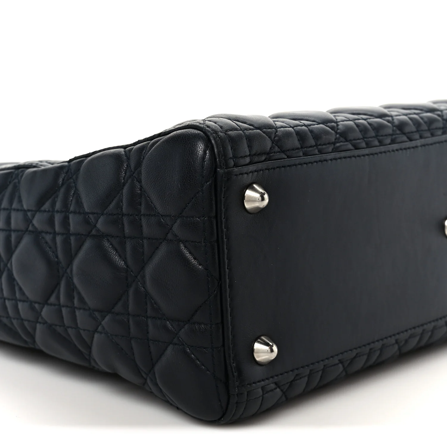 Lambskin Cannage Large Lady Dior Navy Blue
