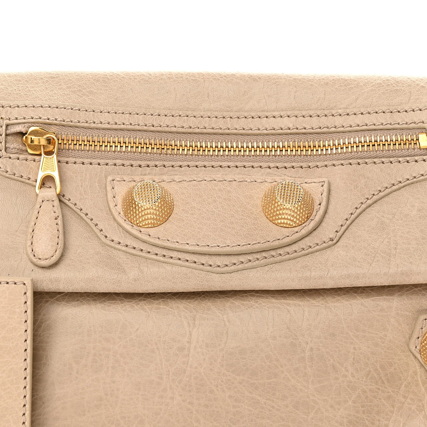 Agneau Giant 21 Gold Hardware Envelope Clutch Sahara