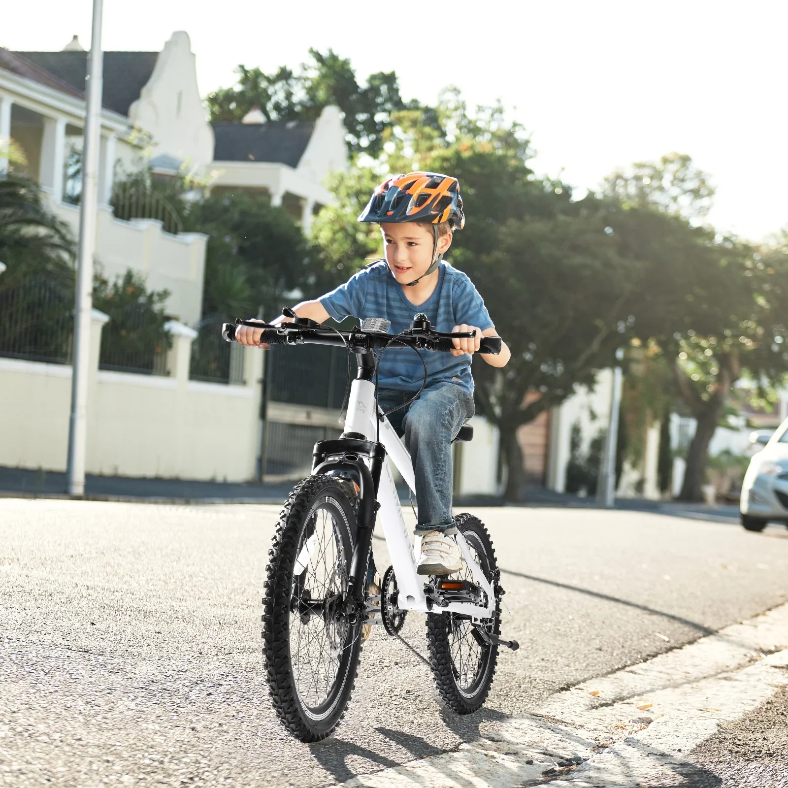 UBesGoo 20in 7 Speed Mountain Bike, Lightweight All Terrain Bicycle with Dual Disc Brakes, Suspension, Black Red