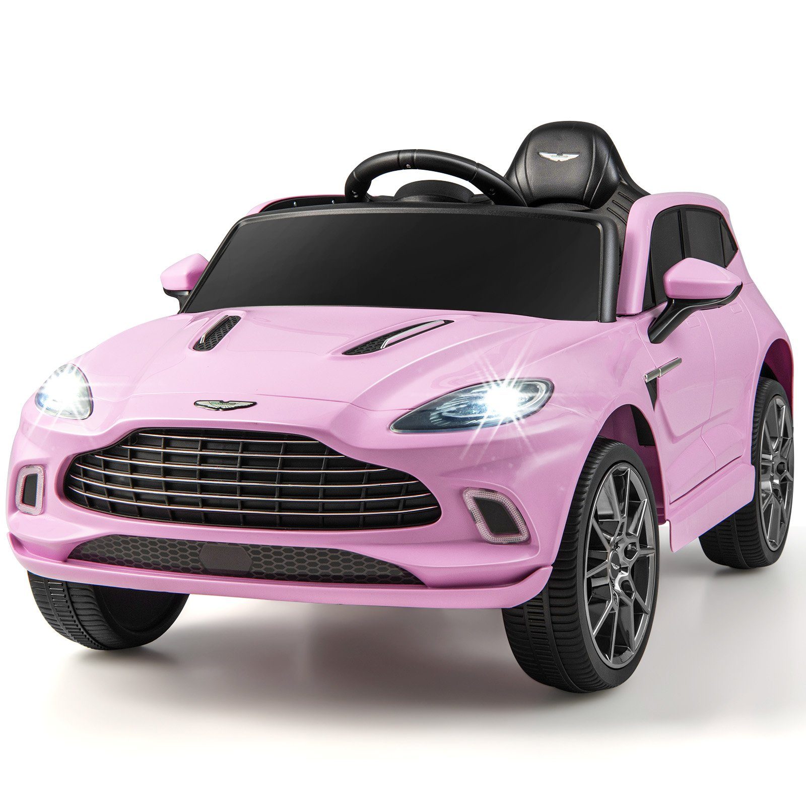 COSTWAY Elektro-Kinderauto 12V Aston Martin, avec lampes de sécurité et LED