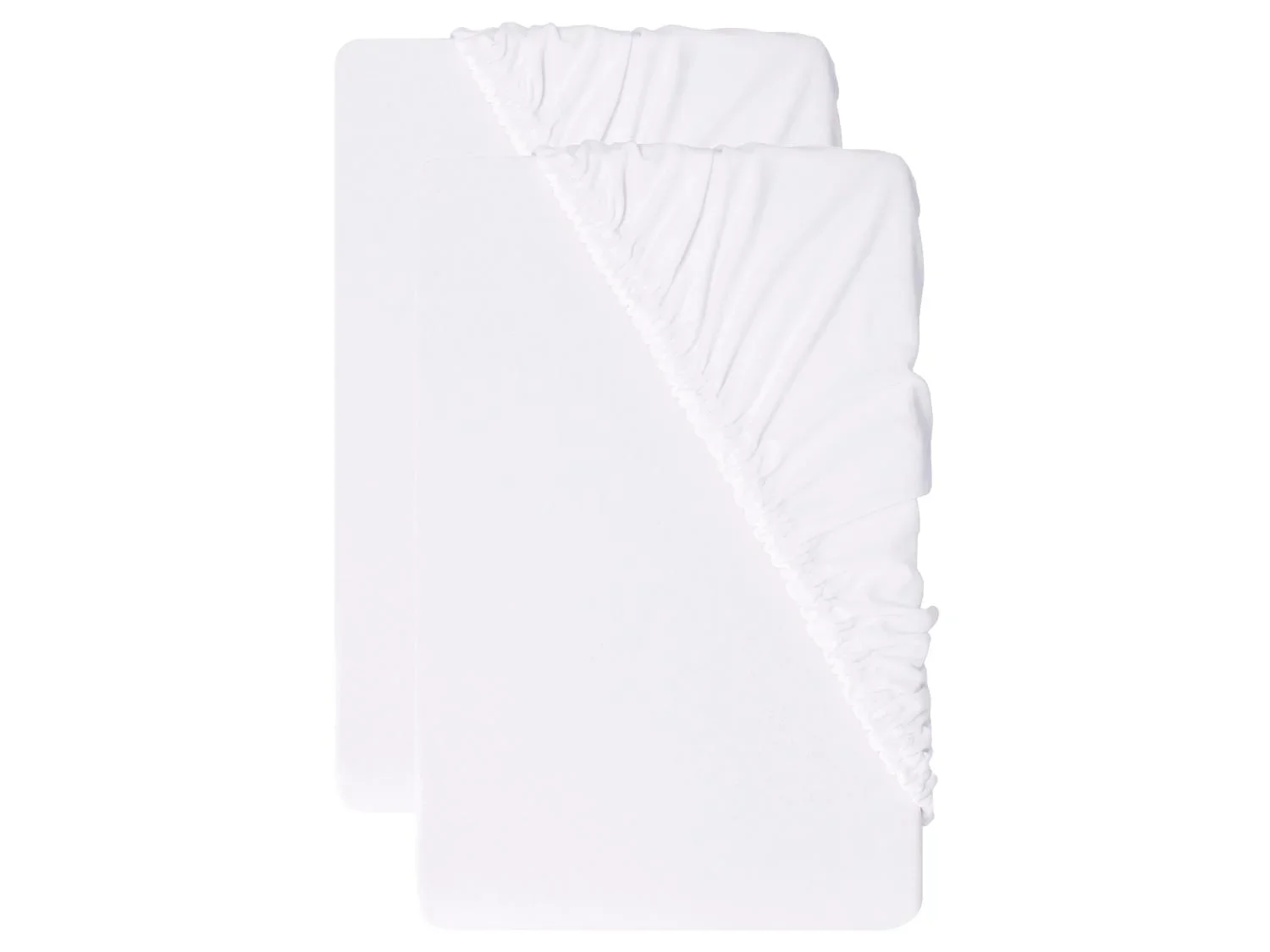 LIVARNO Lot de 2 draps-housses en jersey, 90-100 x 200 cm