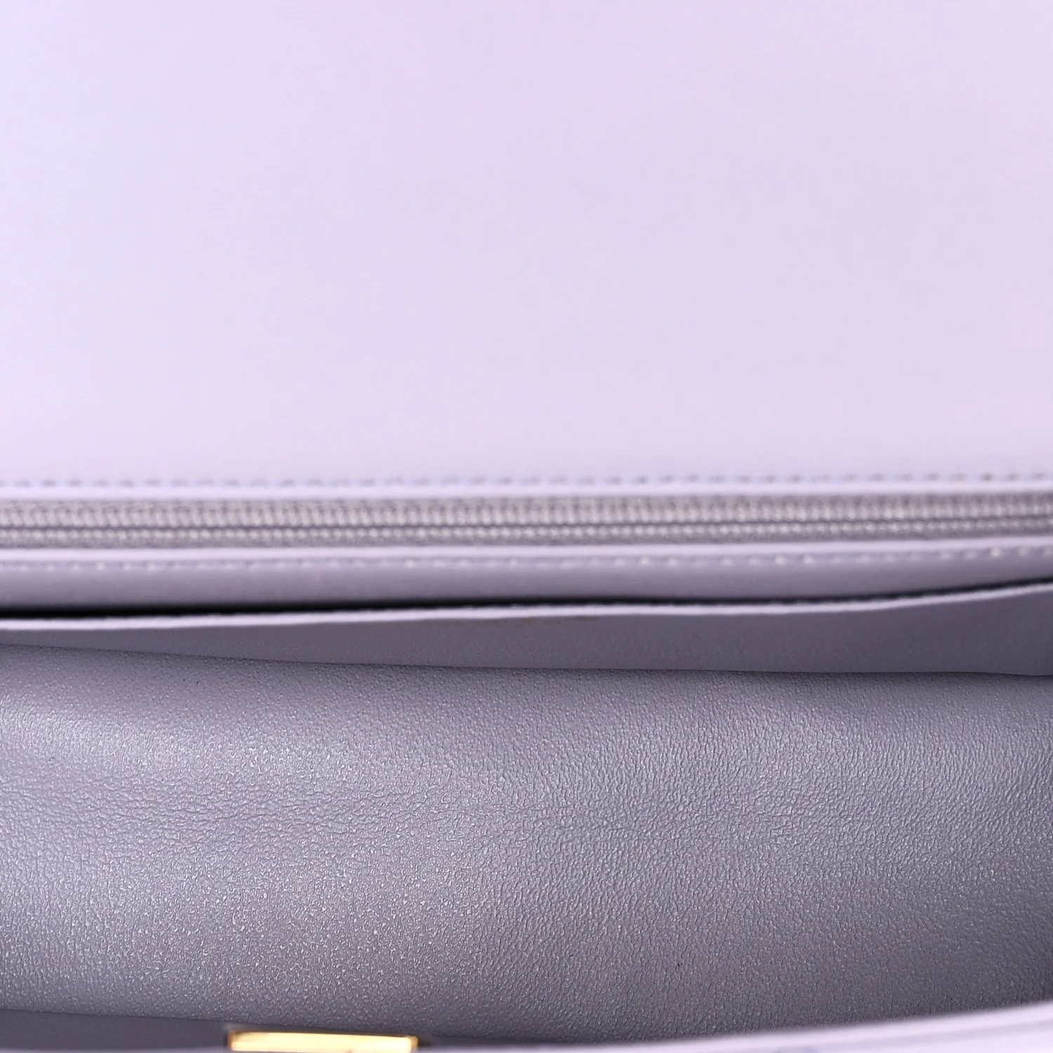 Lambskin Quilted Mini Top Handle Rectangular Flap Light Purple