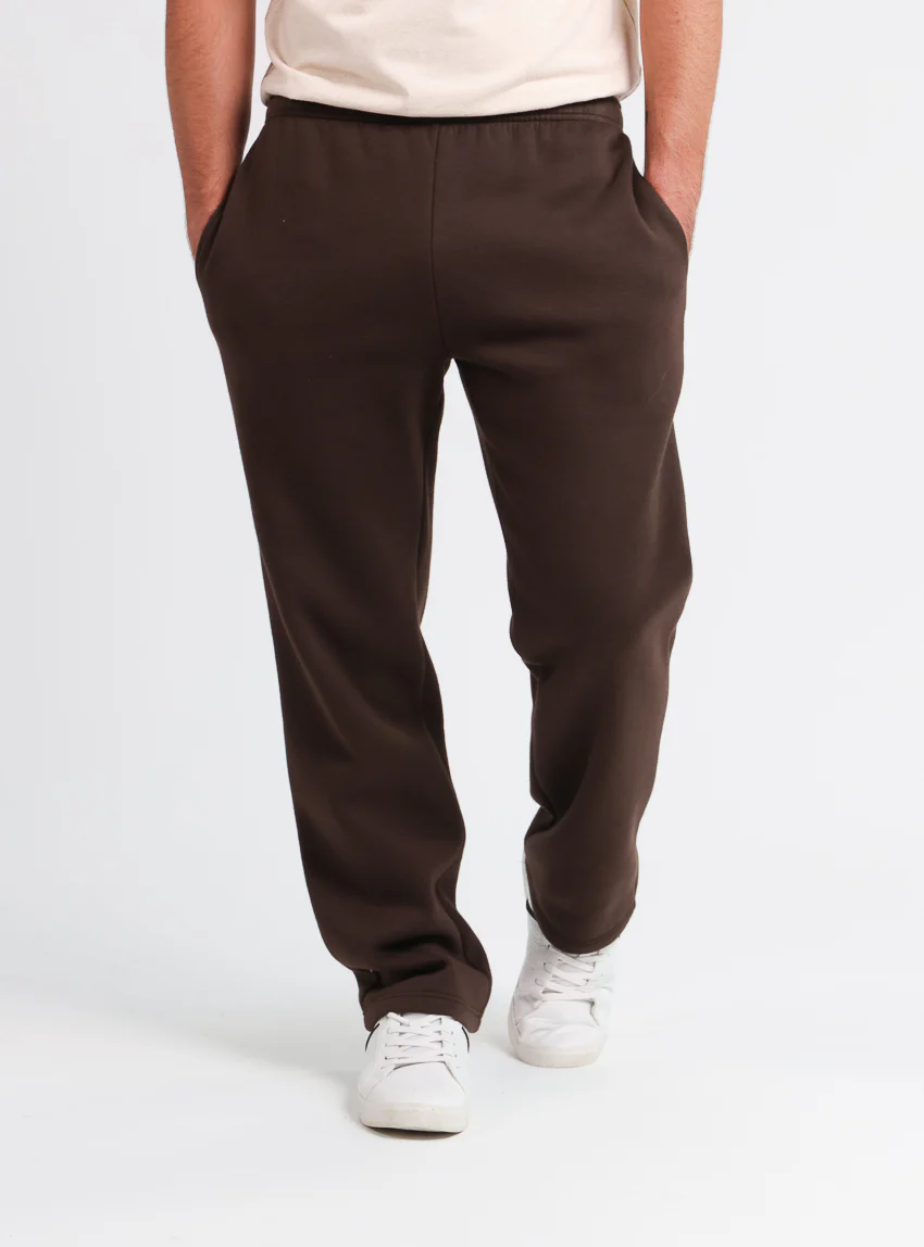 Pantalon jogging homme molleton marron