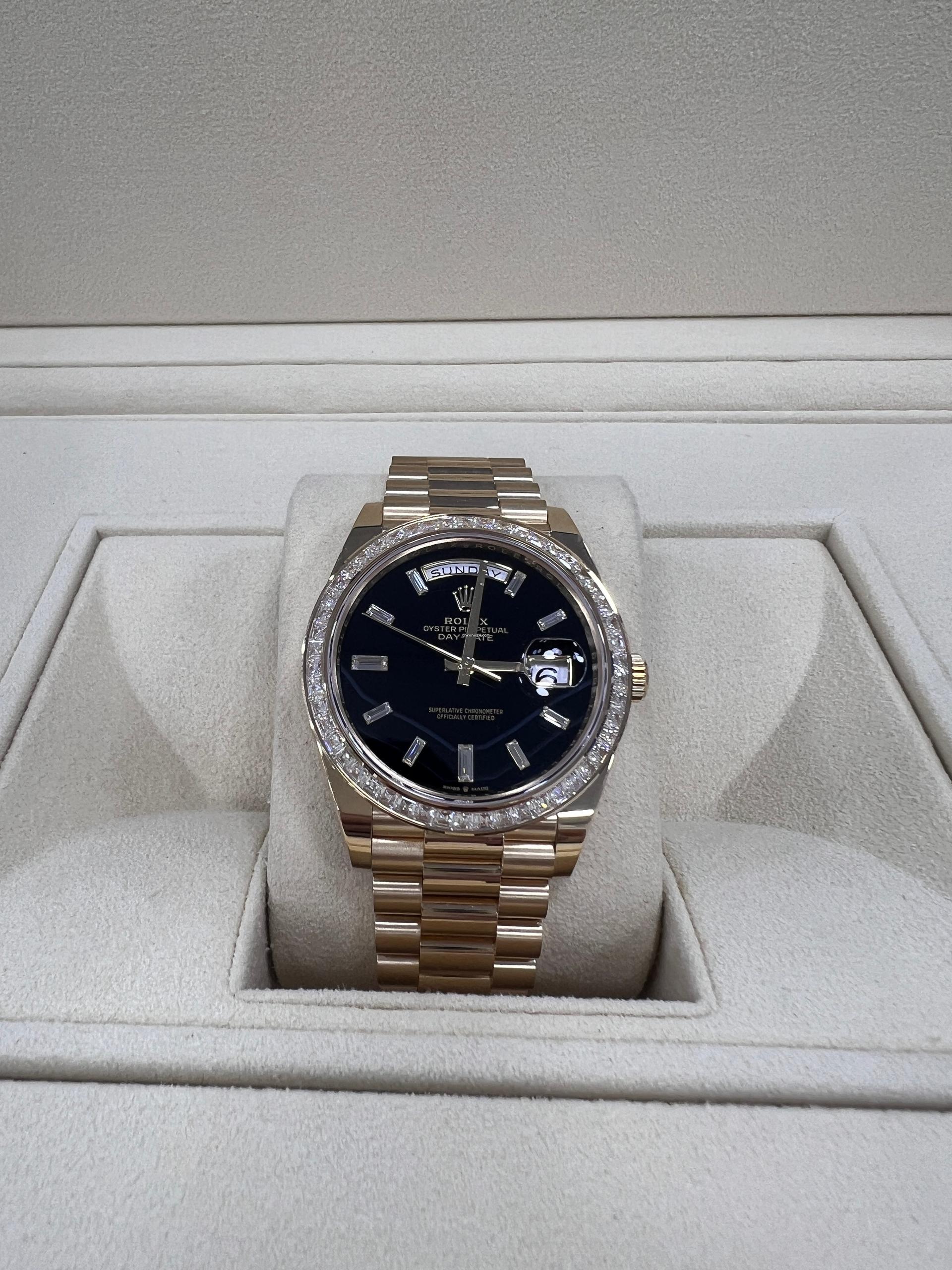 [Super Clone]RLX Day-Date 40mm 228398TBR-0038 Onyx Dial President Watch