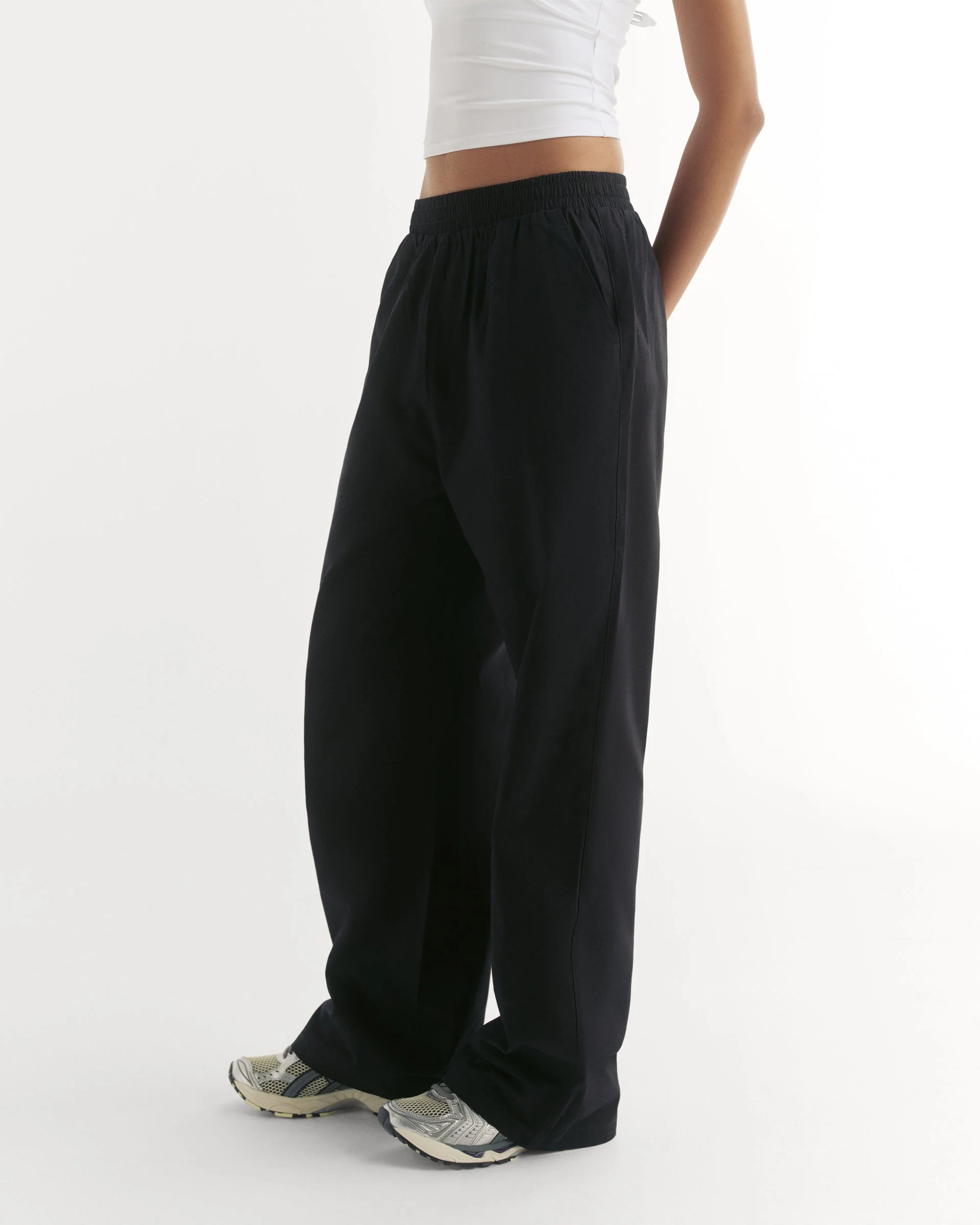 Cotton Pull on Pants - Black