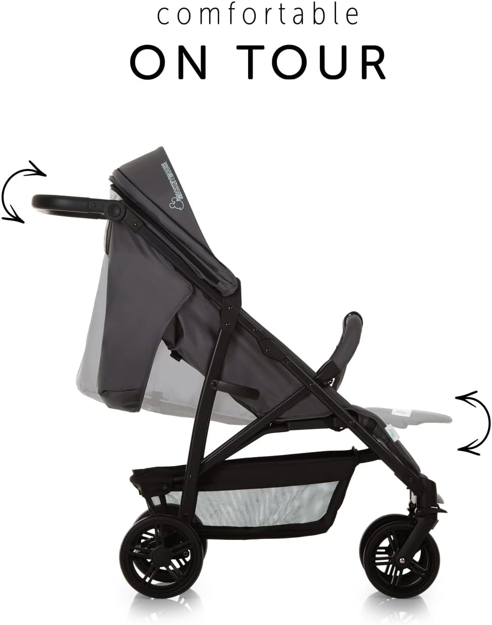 hauck Rapid 4X Carrito Bebe, depuis le Nacimiento jusqu'à 25 kg, Silla de Paseo Ligera, Silla Bebe, Inclinable, Plegable, Compacta, Mickey Mouse Gris