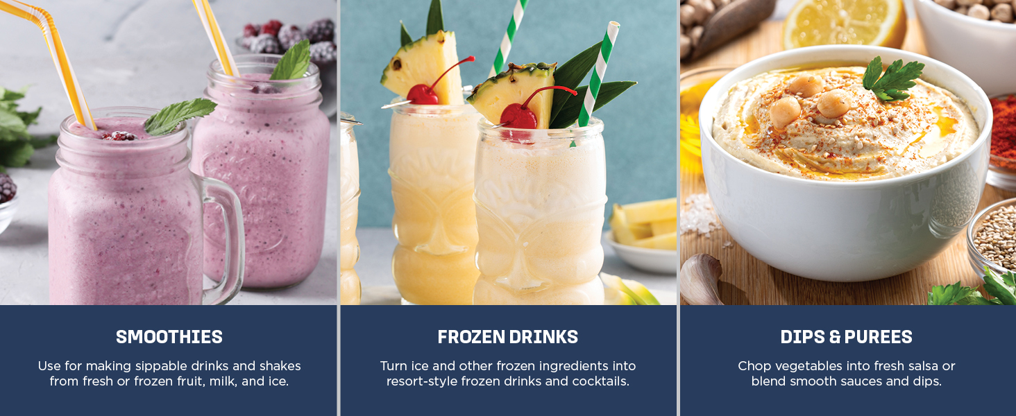Make Smoothies, Frozen Drinks, Dips &amp; Purees, and More
