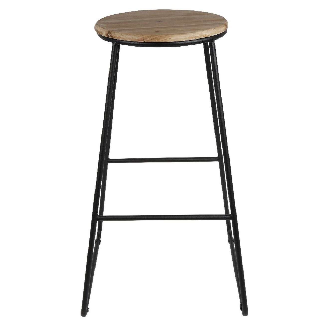 Tabouret de bar bois et métal noir Ø40xH70,5cm