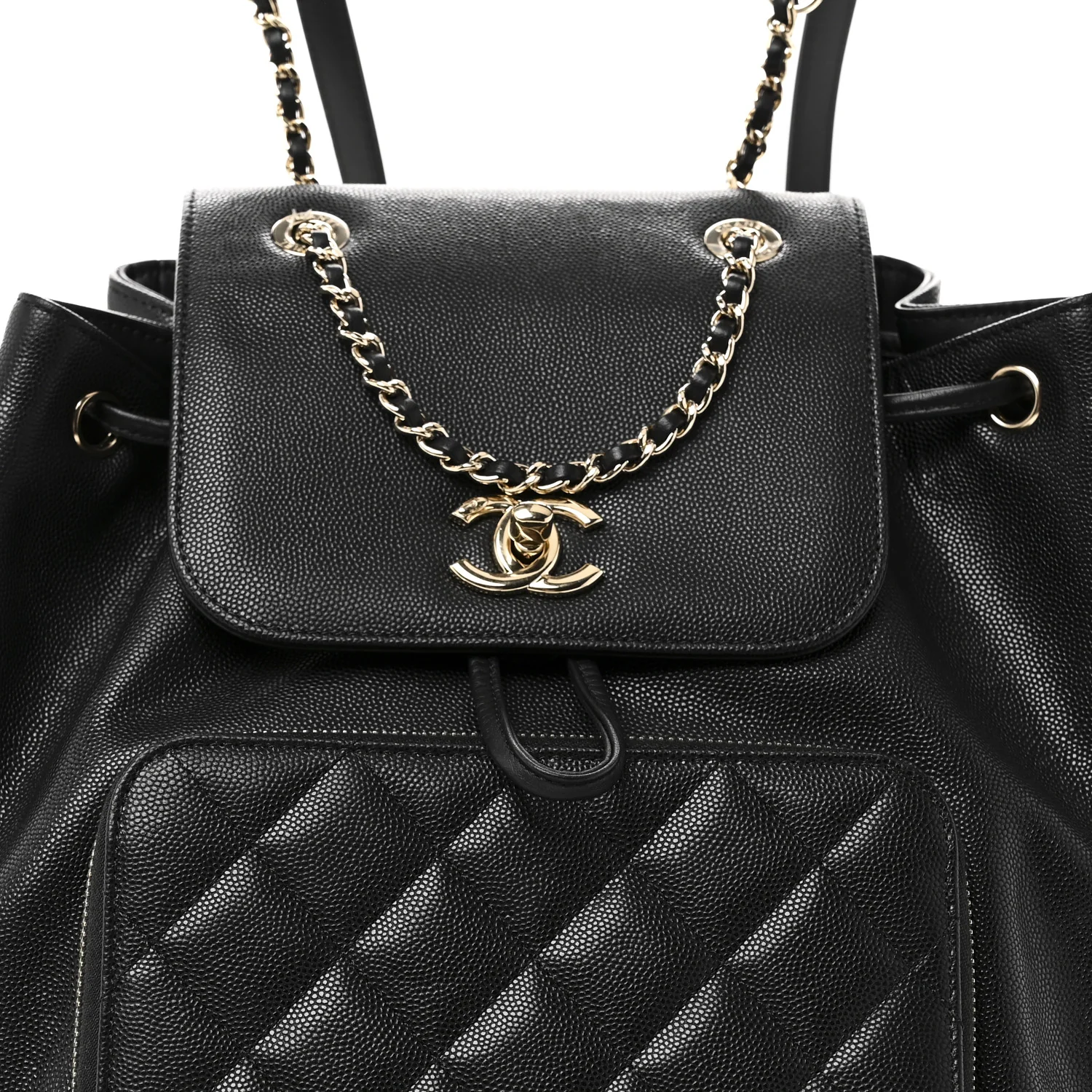 Caviar Quilted Business Affinity Backpack Black