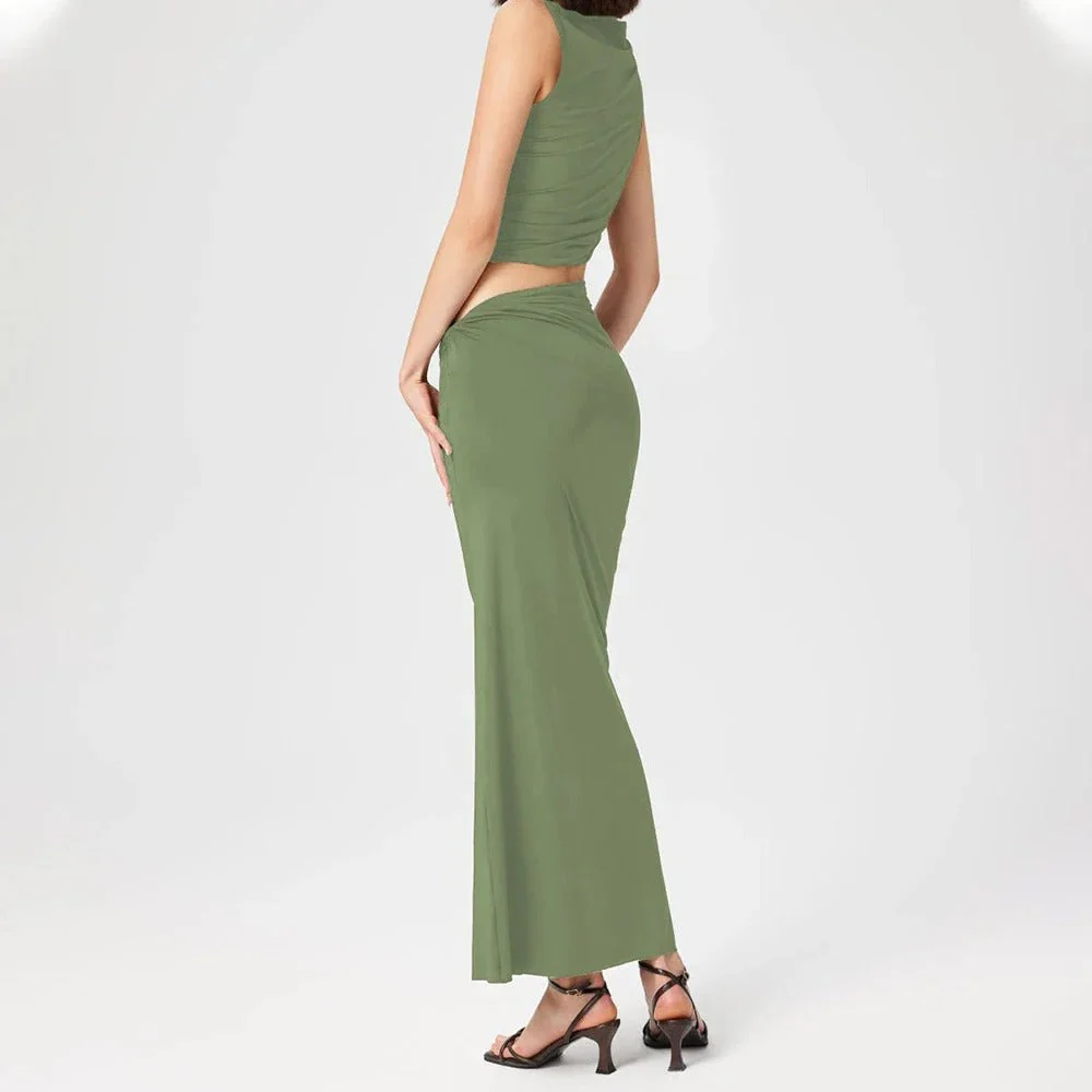 Sophie Paris | Robe longue drapée asymétrique