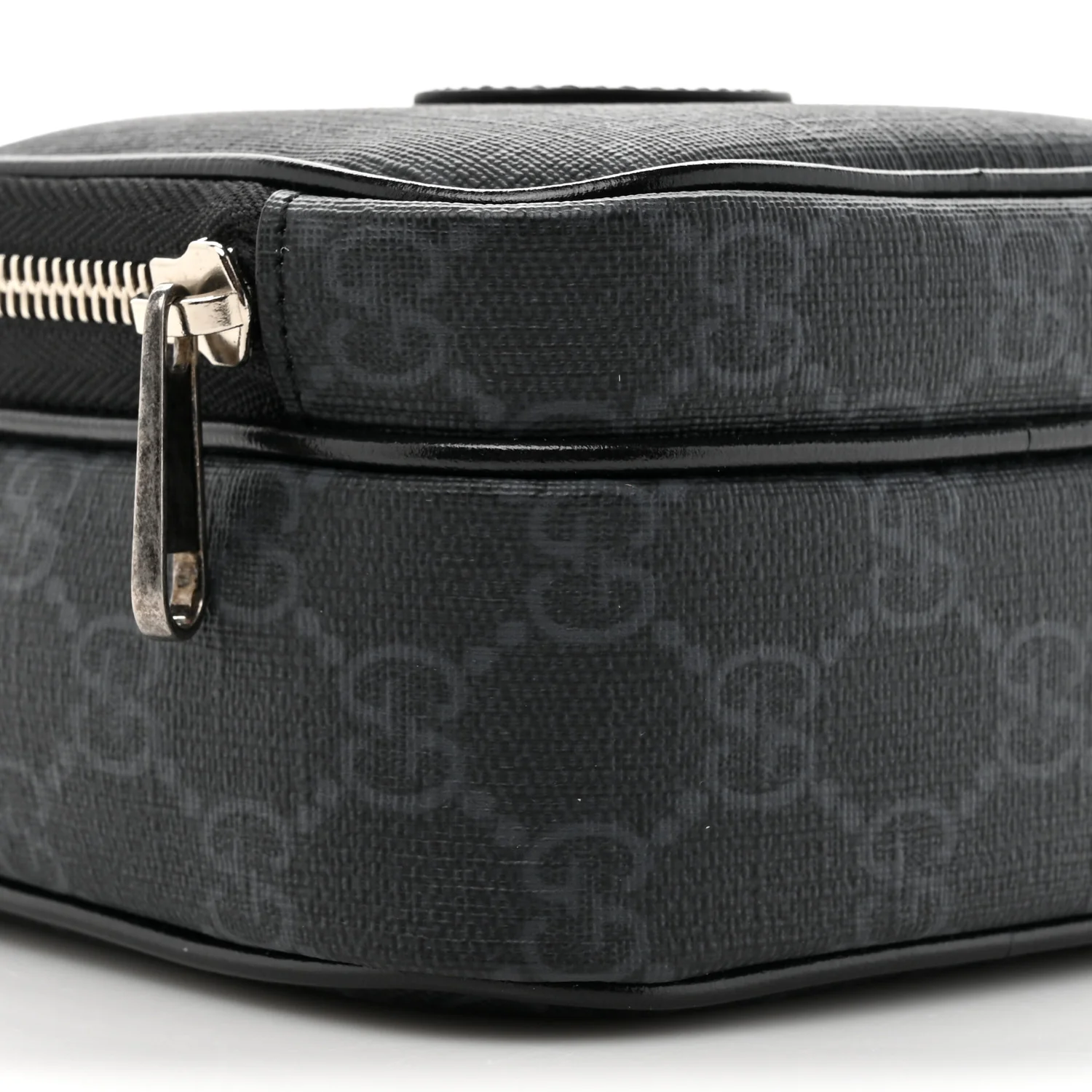 GG Supreme Monogram Azalea Calfskin Mini Retro Interlocking G Bag Black