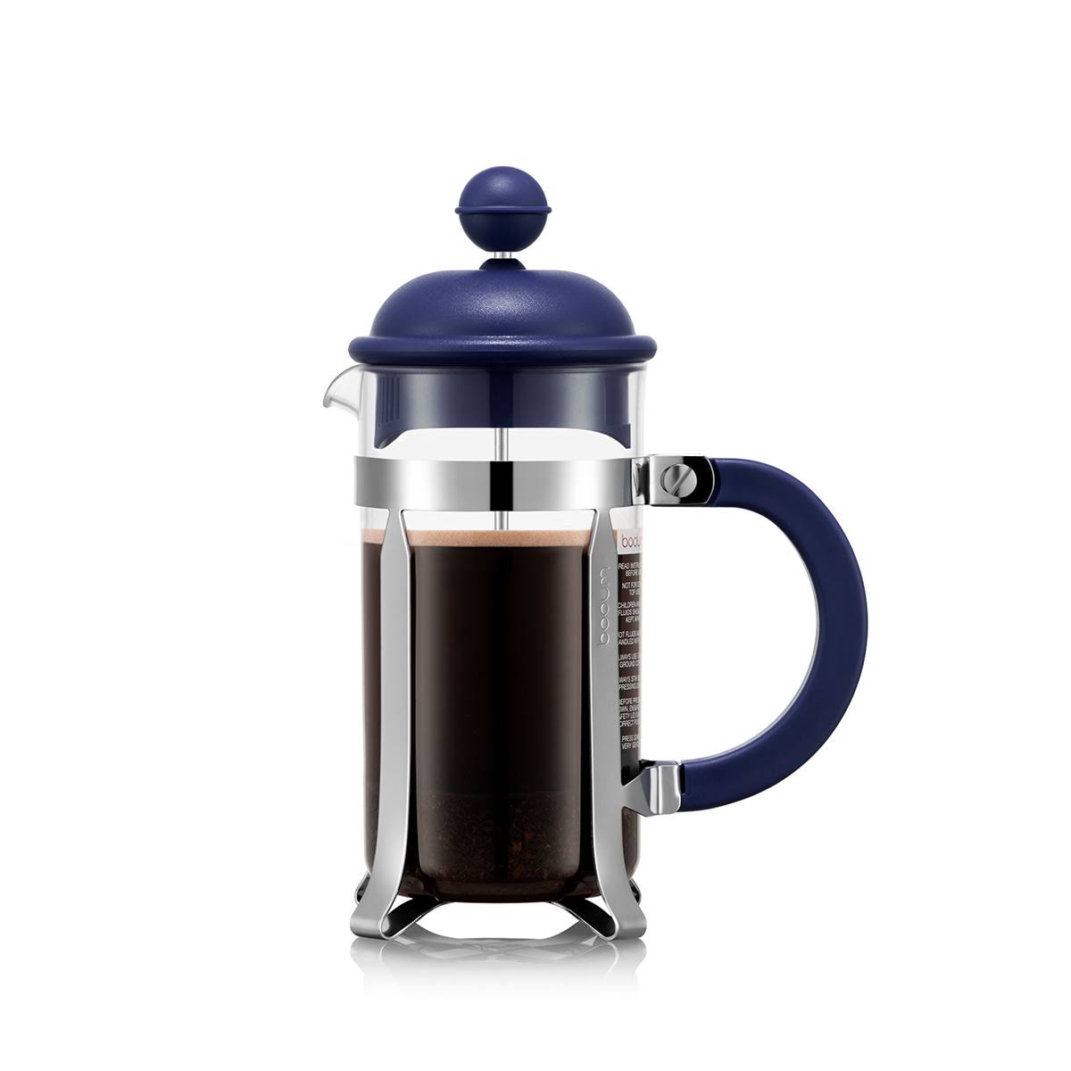Bodum Caffettiera Coffee Maker, 3 Cup, 0.35 L, 12 oz Midnight Blue