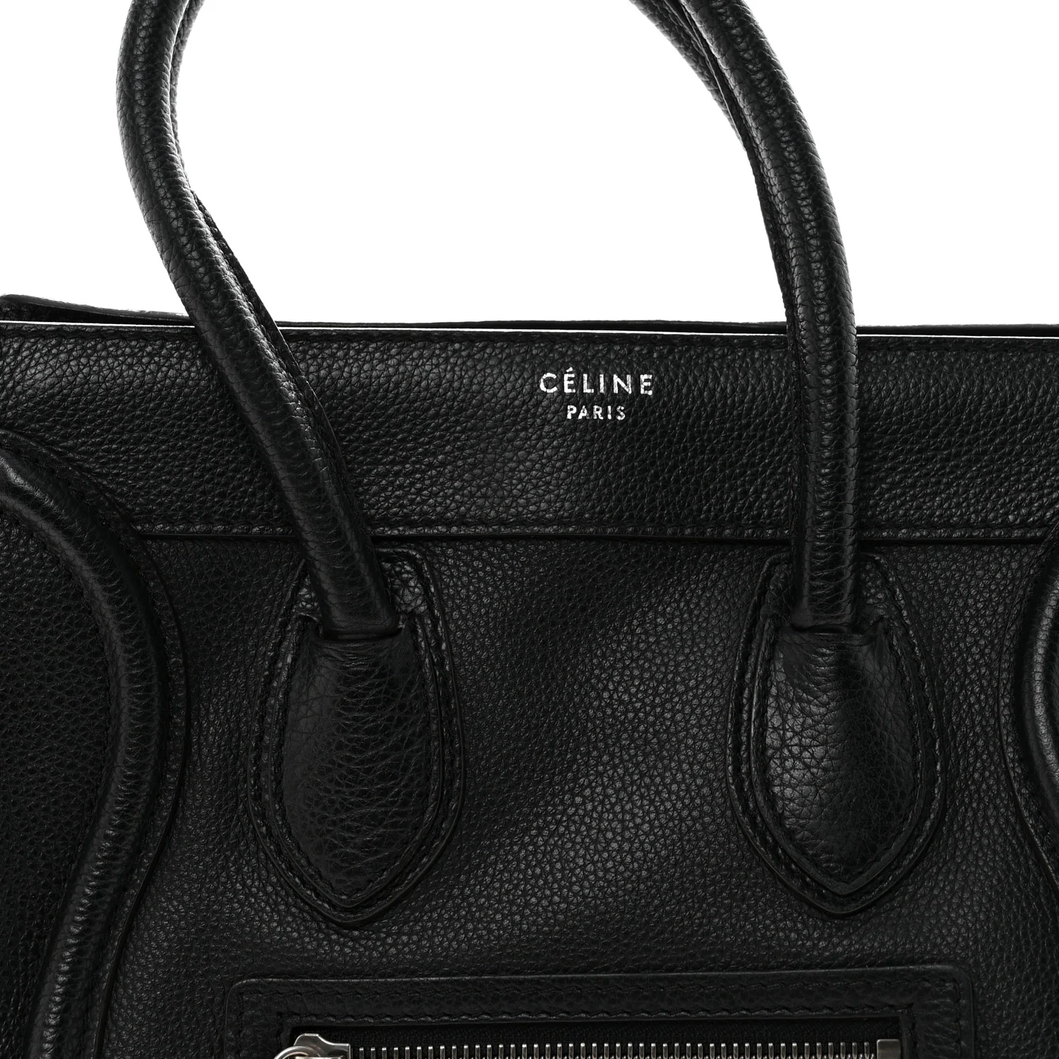 Drummed Calfskin Micro Luggage Black