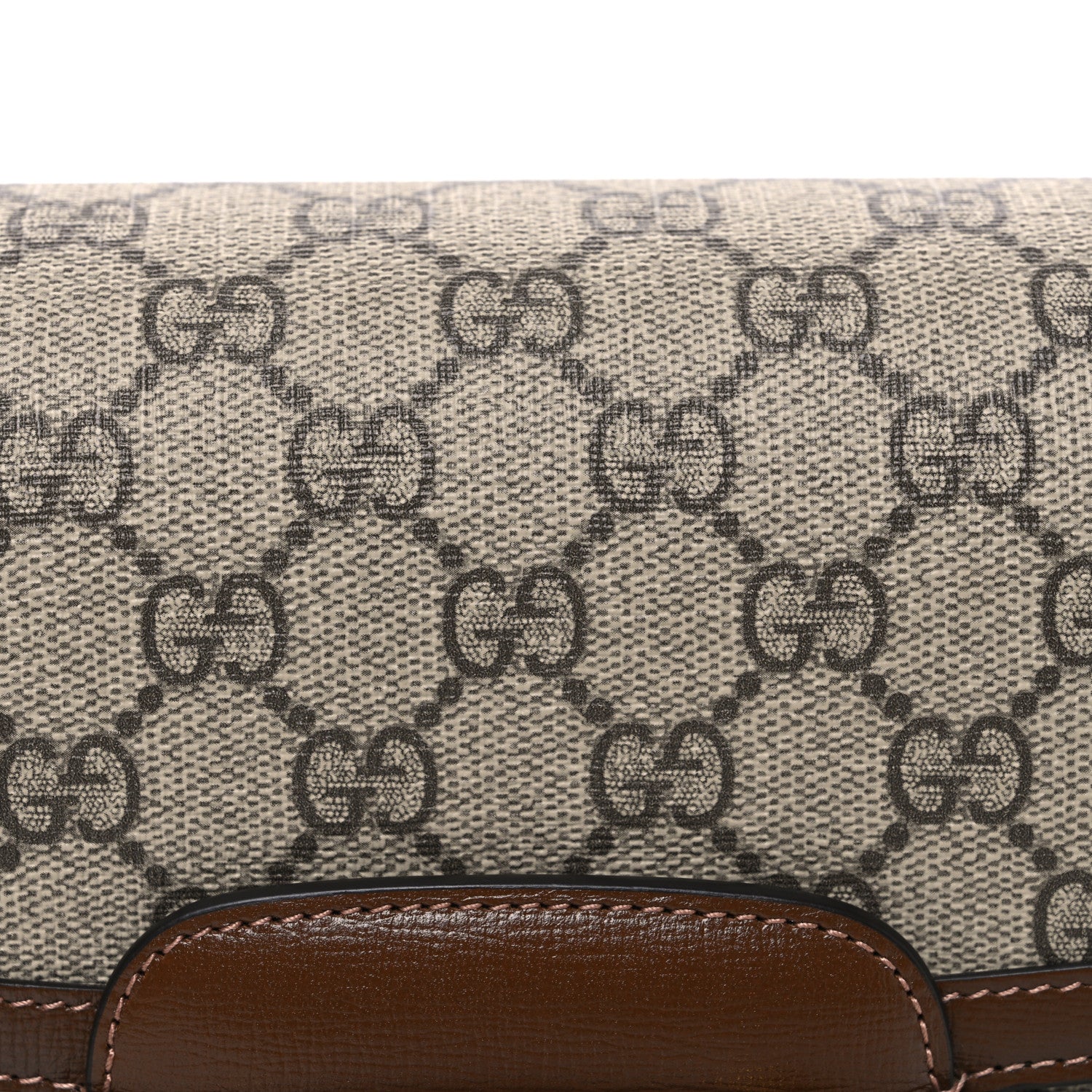 GG Supreme Monogram Horsebit 1955 Shoulder Bag Beige Brown Sugar
