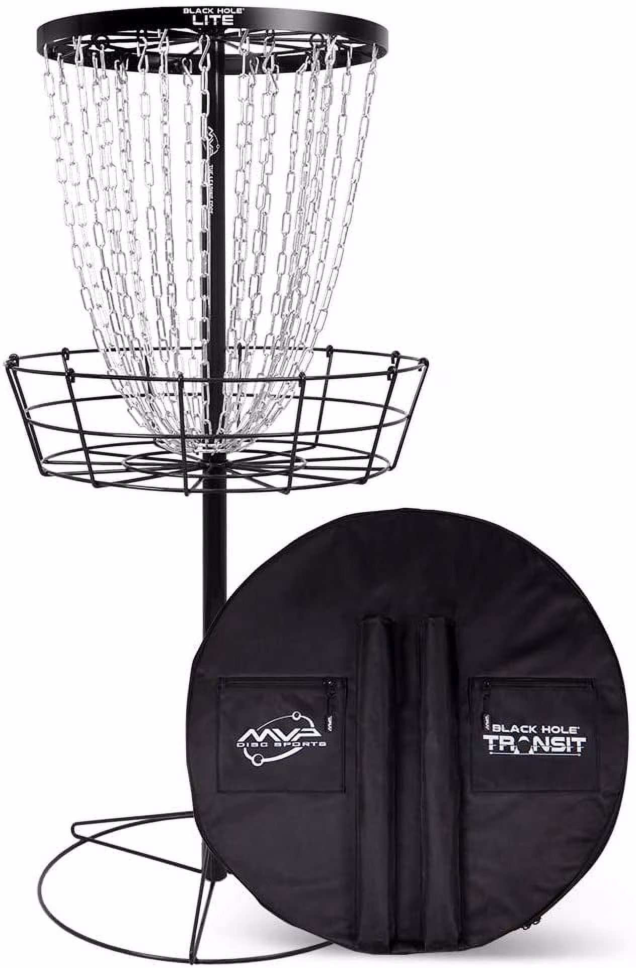Black Hole Lite 24-Chain Disc Golf Basket w/ Transit Bag