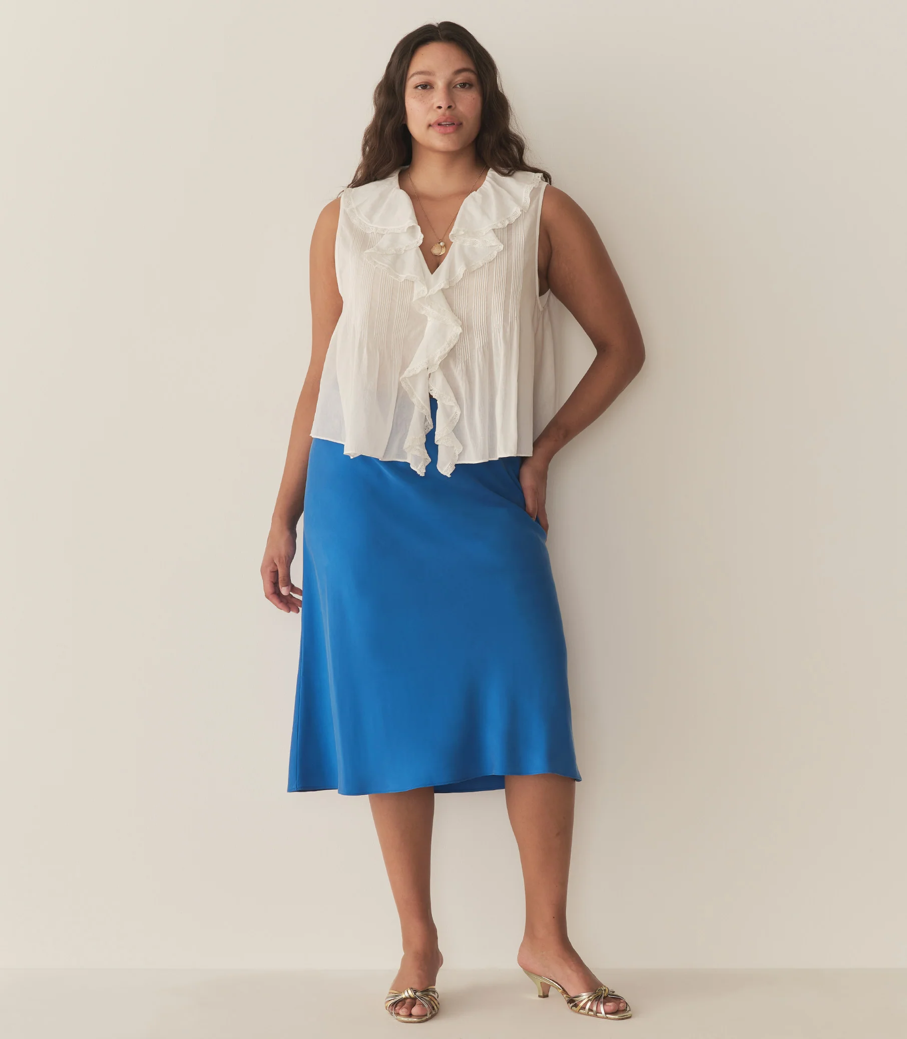 ELOWENA SKIRT -- BLUE TOURMALINE