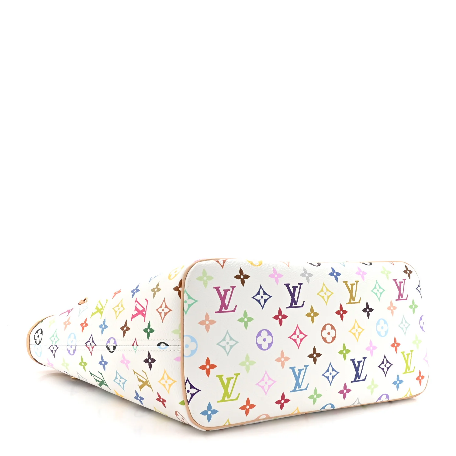 LV x TM Monogram Multicolor Neverfull MM White