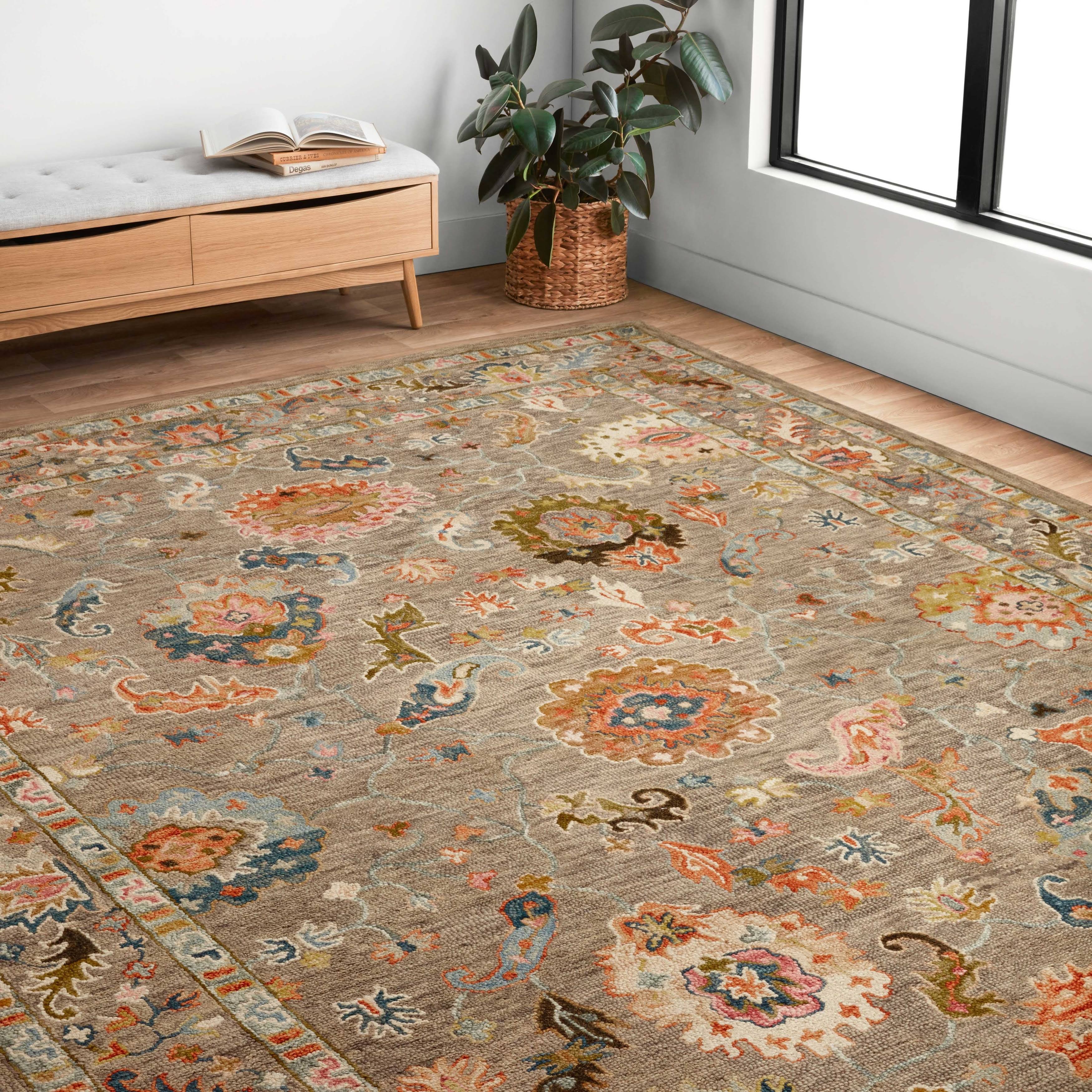 Alexander Home Megan Floral Hand-Hooked 100% Wool Area Rug - 7'-9