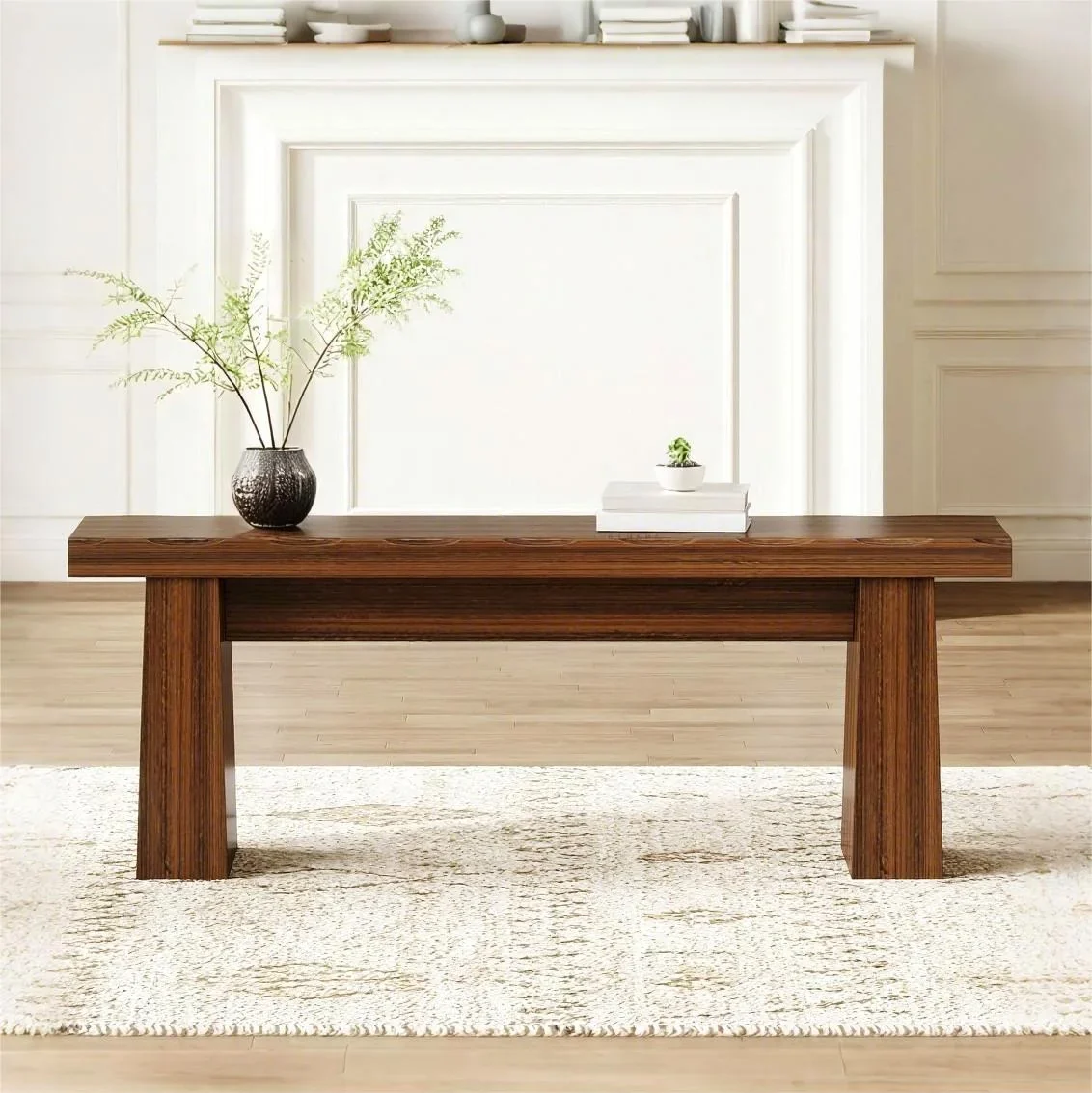 Fnova 48 Wooden Two - Person Backless Entryway Bench with Under - Bench Storage for Outdoor Garden, Living Room, Bedroom, Dining Room, Hallway