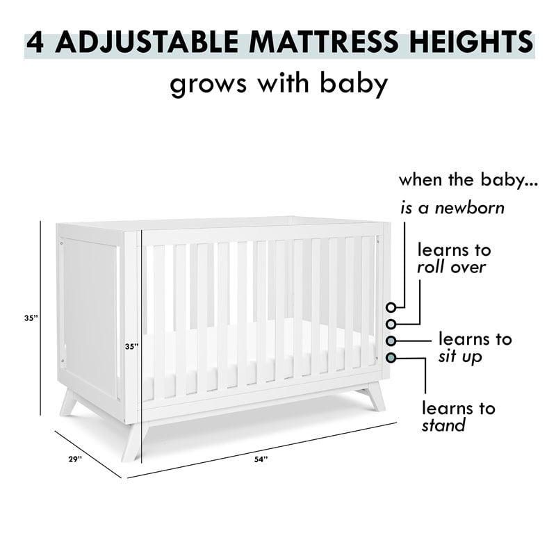 Davinci Otto Pine Wood 3 - in - 1 Convertible Crib in White