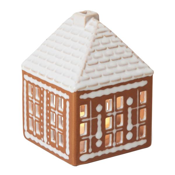 Pepperkakehus lyshus liten 11 cm brun