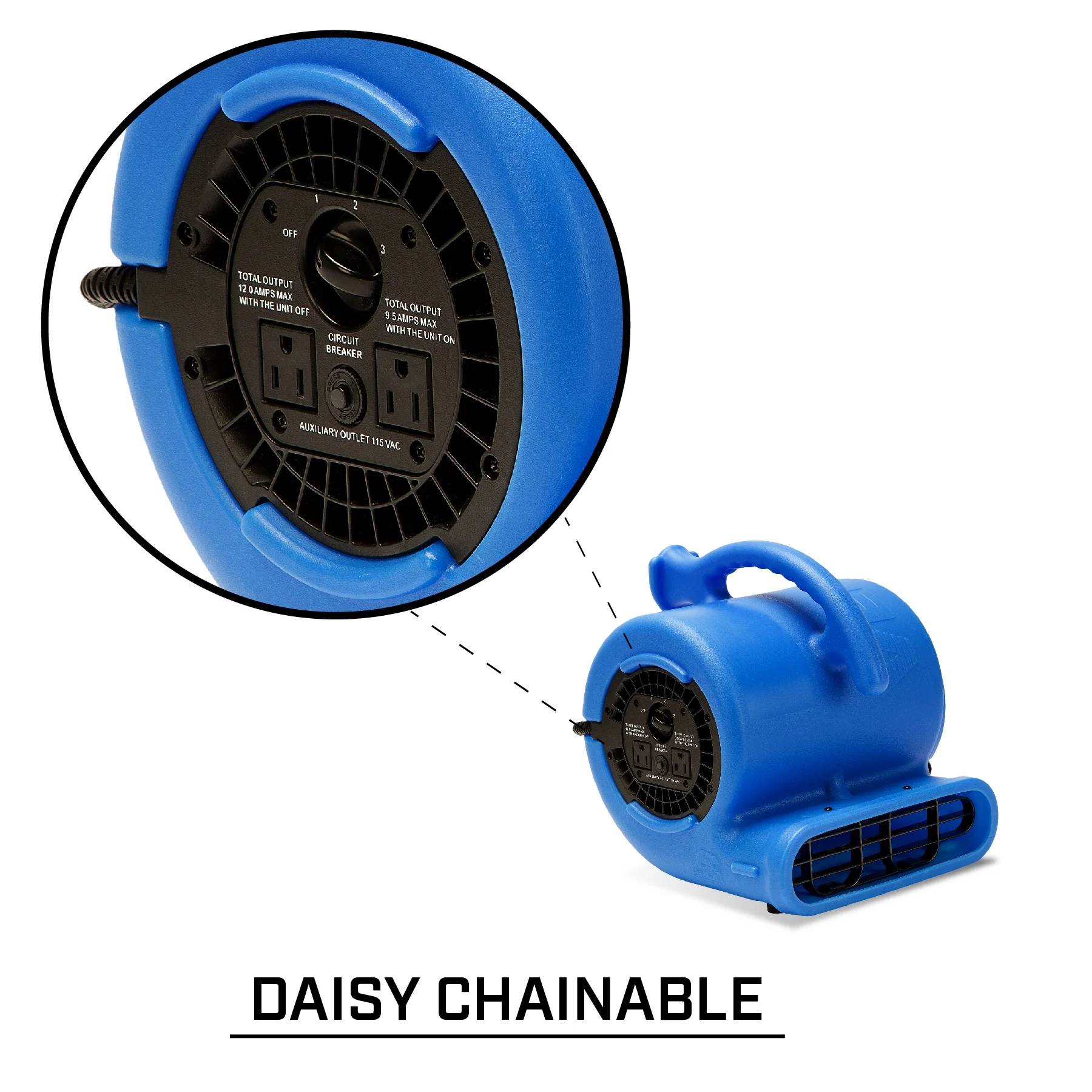 VP-25 1/4 HP Air Mover for Water Damage Restoration Carpet Dryer Floor Blower Fan Home and Plumbing Use, Blue(Blue) - Image 7