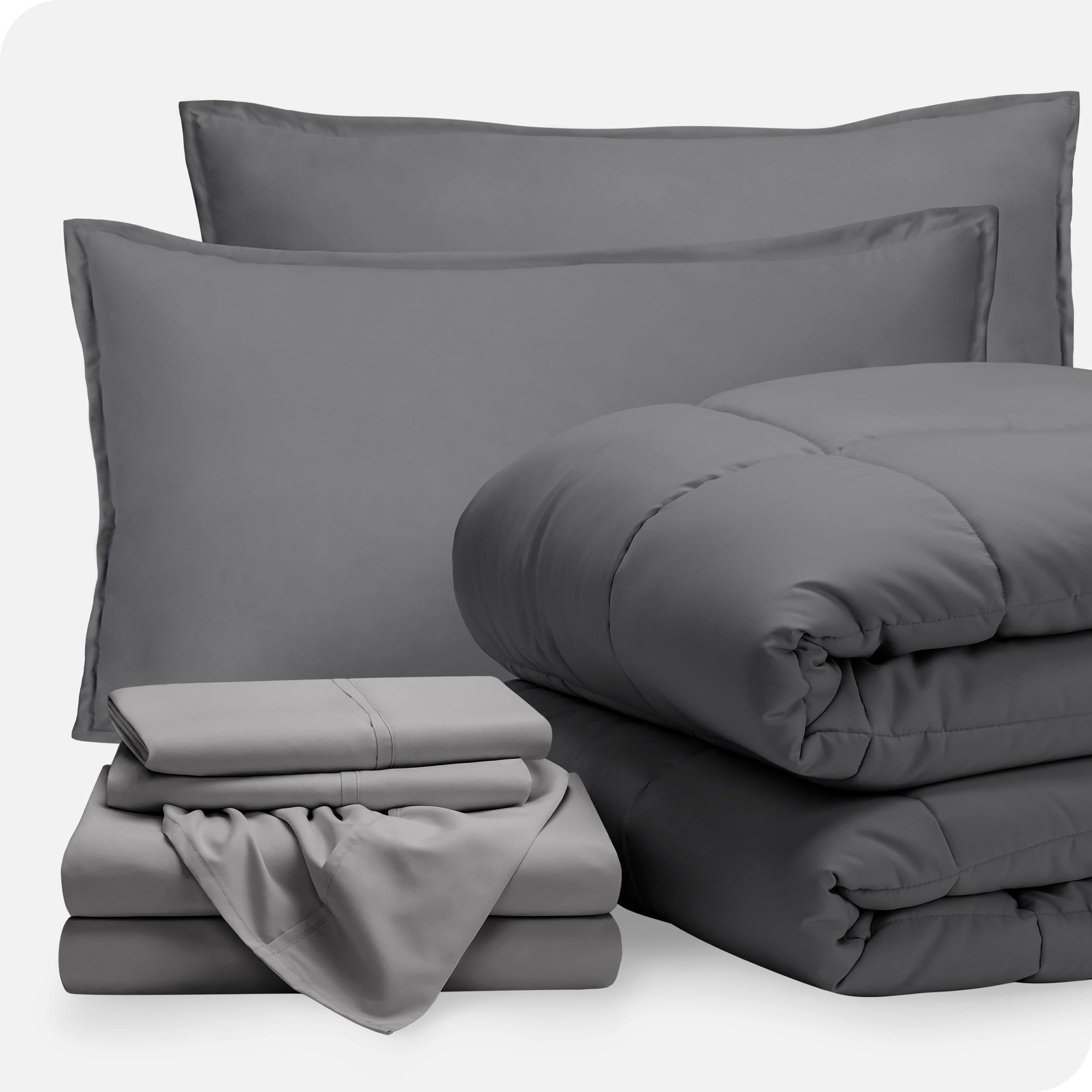 Bare Home Bed-in-a-Bag 7 Piece Comforter & Sheet Set - Queen - Goose Down Alternative - Ultra-Soft 1800 Premium - Hypoallergenic - Breathable Bedding