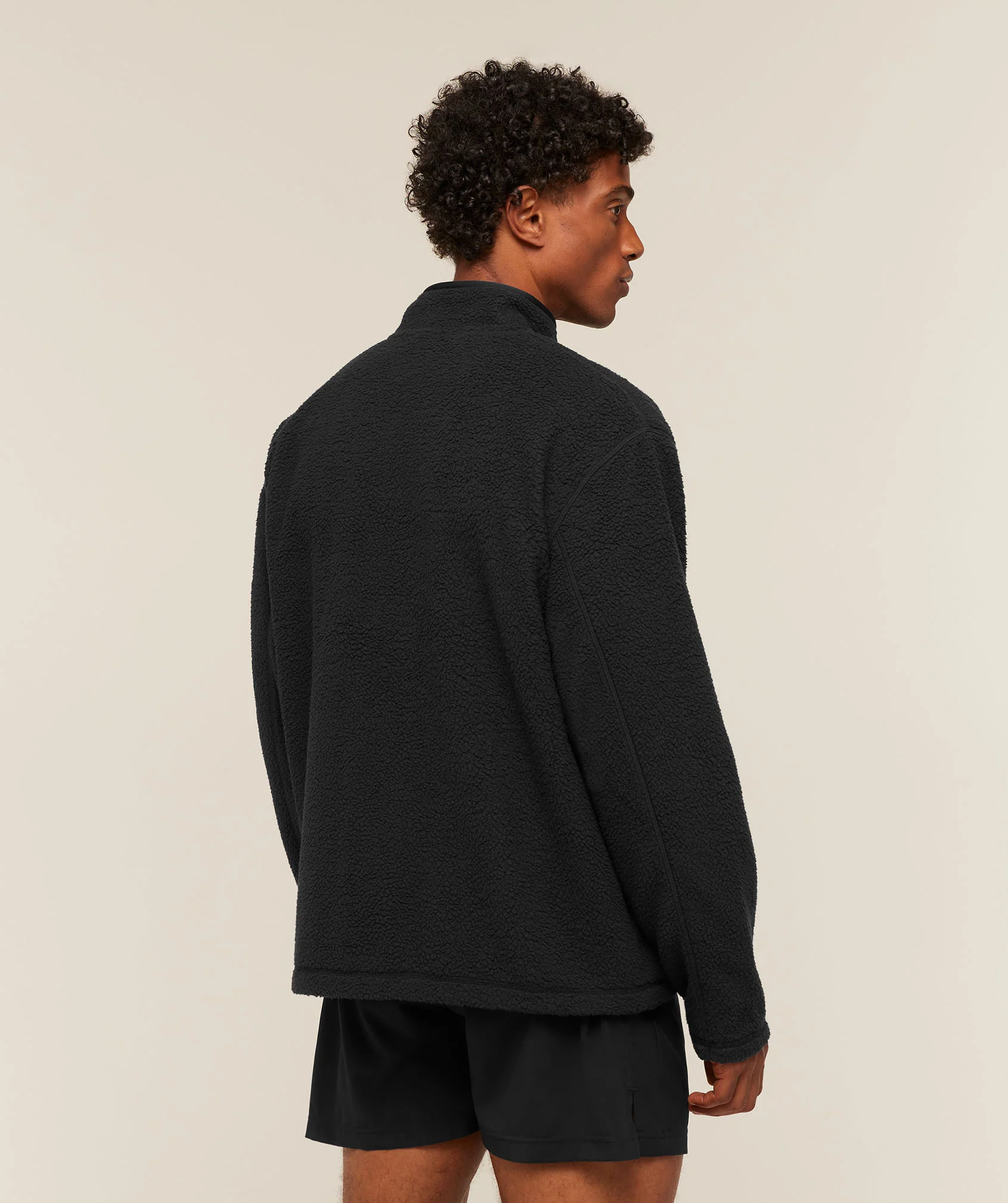 FLEECE ZIP THROUGH JACKET - Black