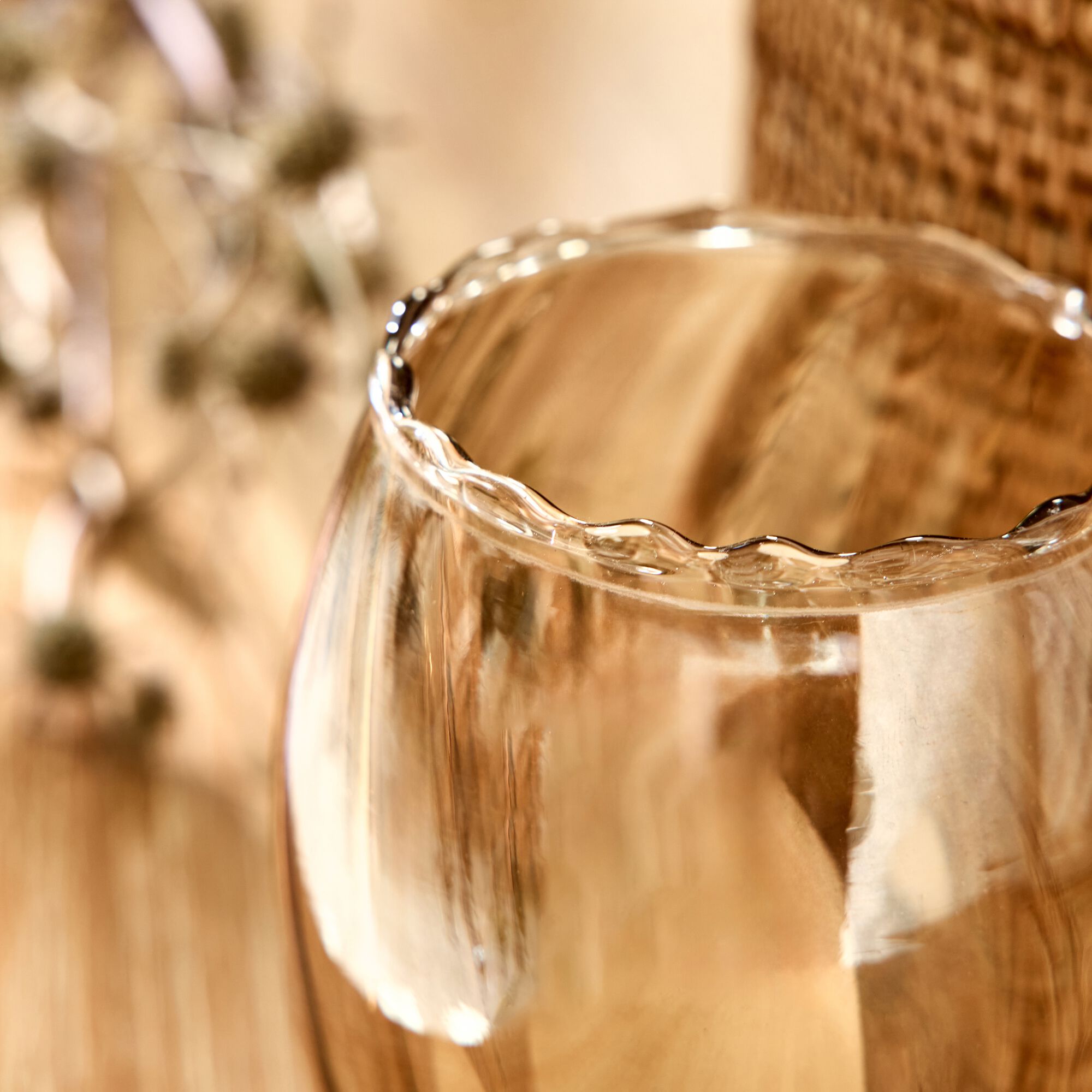 ELISA - Photophore en verre D9xH10cm - doré