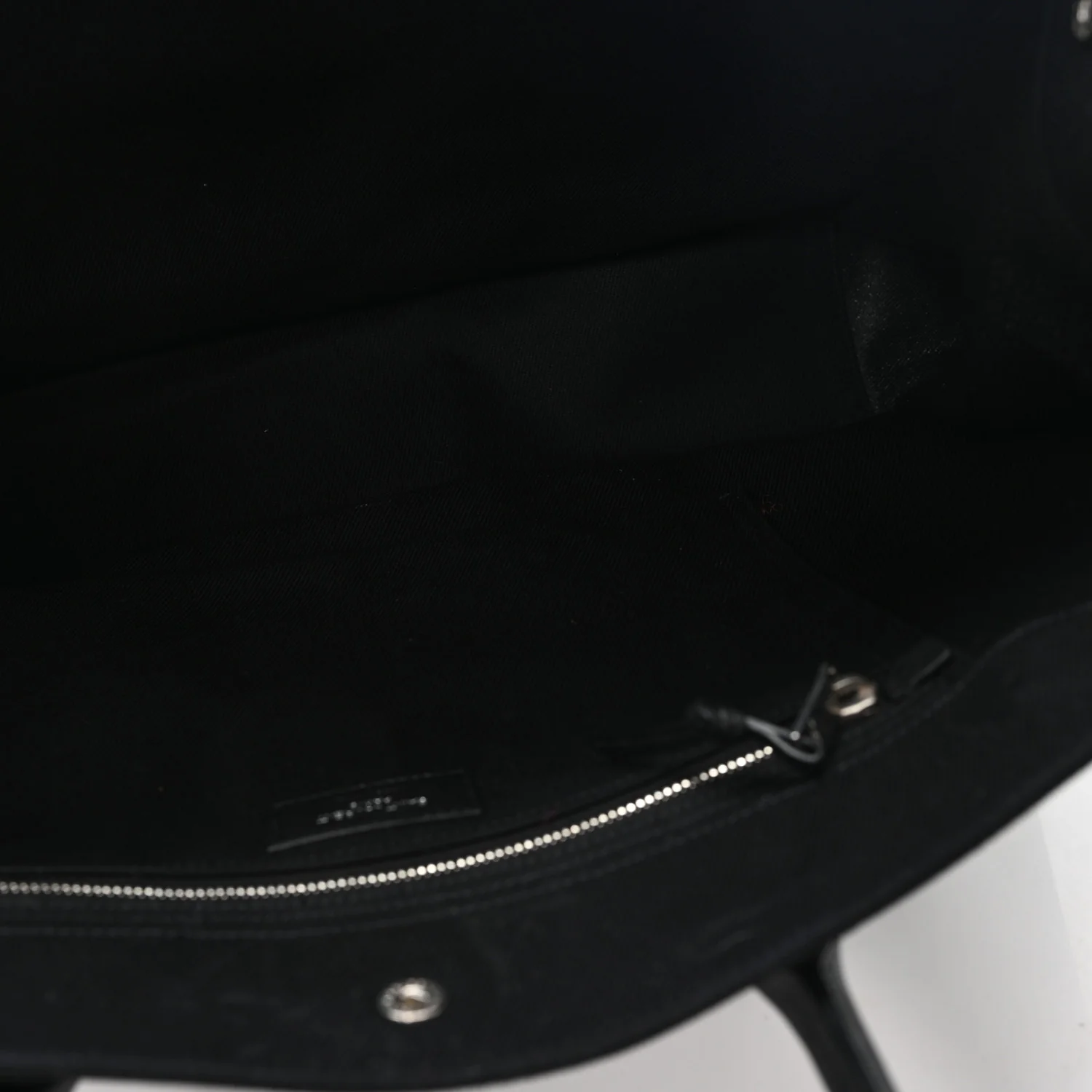 Linen Calfskin Rive Gauche Tote Black