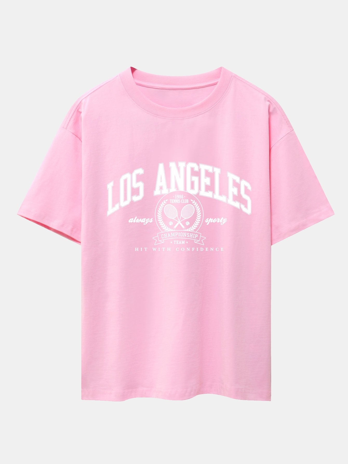 T-shirt oversize à imprimé tennis Los Angeles et épaules tombantes