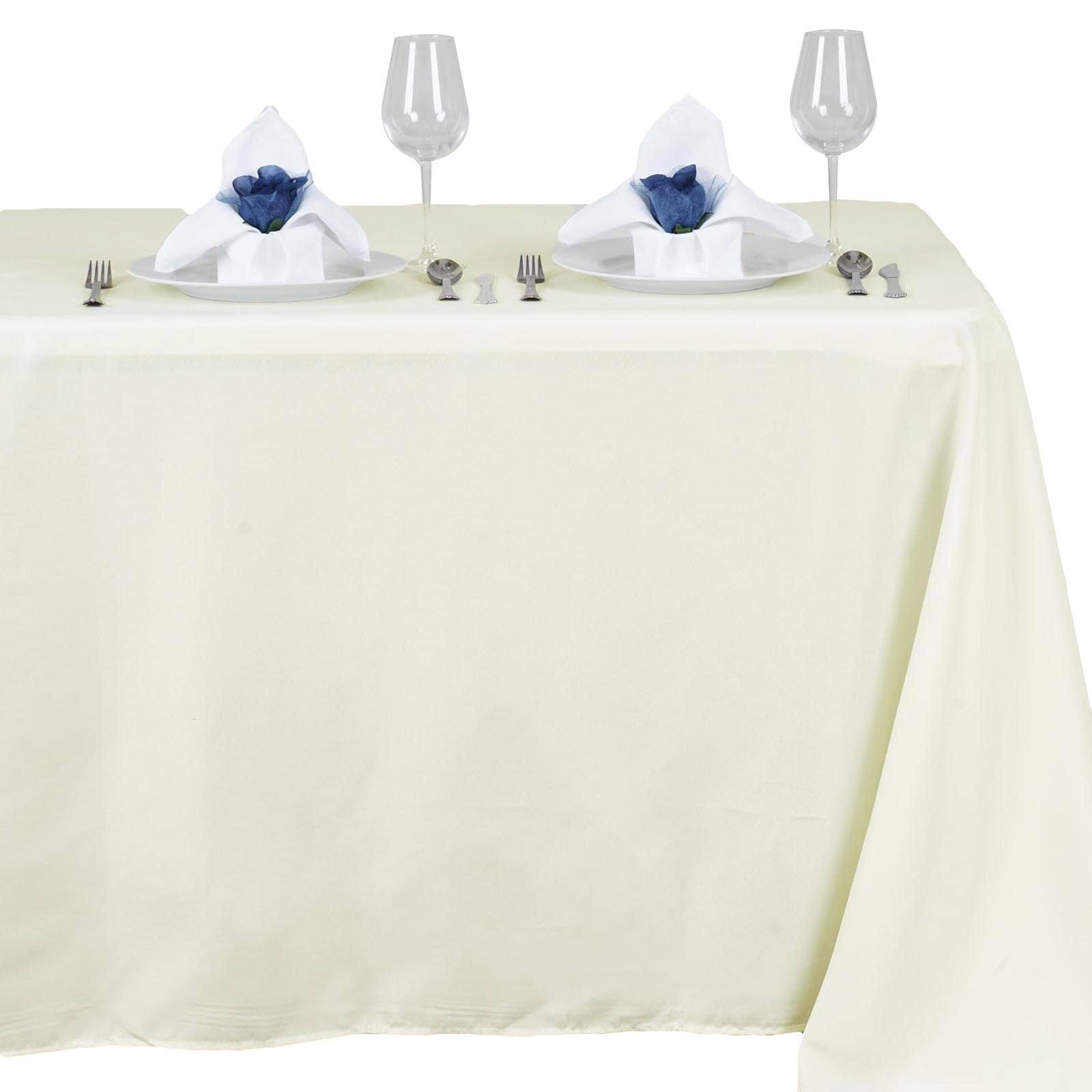 Efavormart 54X96 Ivory Wholesale Linens Polyester Tablecloths Rectangle Banquet Linen Wedding Party Restaurant Tablecloth