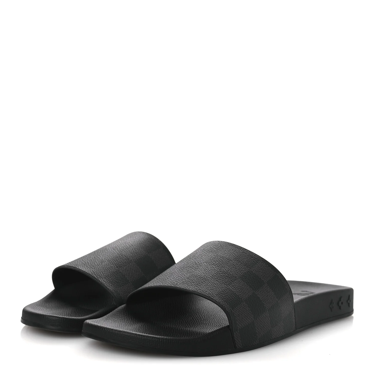 Damier Graphite Mens Waterfront Slide Sandal 9 Black