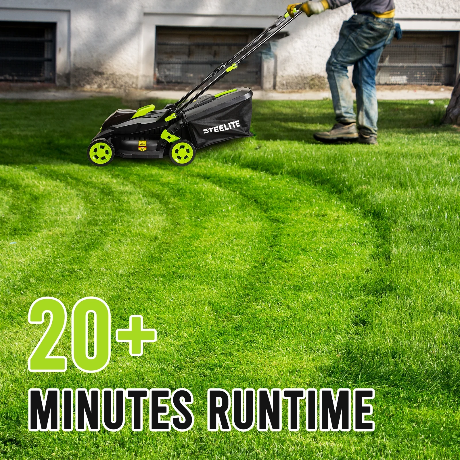 13-Inch Cordless Lawn Mower, 21V Electric Lawn Mowers with Brushless Motor for Garden,5 Heights Adjustment, 4.0Ah Battery Charger Included - Image 4