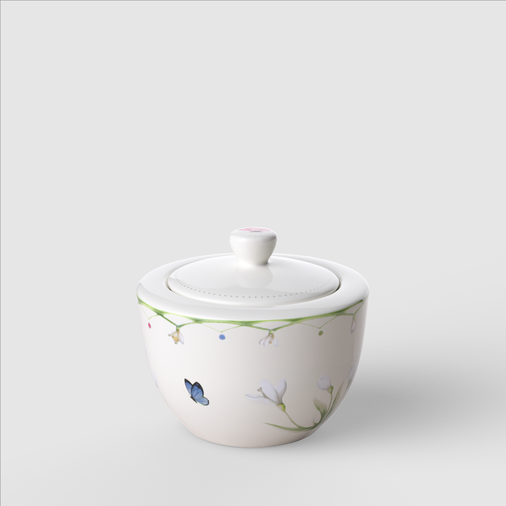 Colourful Spring Sugar bowl - Green, 8.2 oz, Premium Porcelain