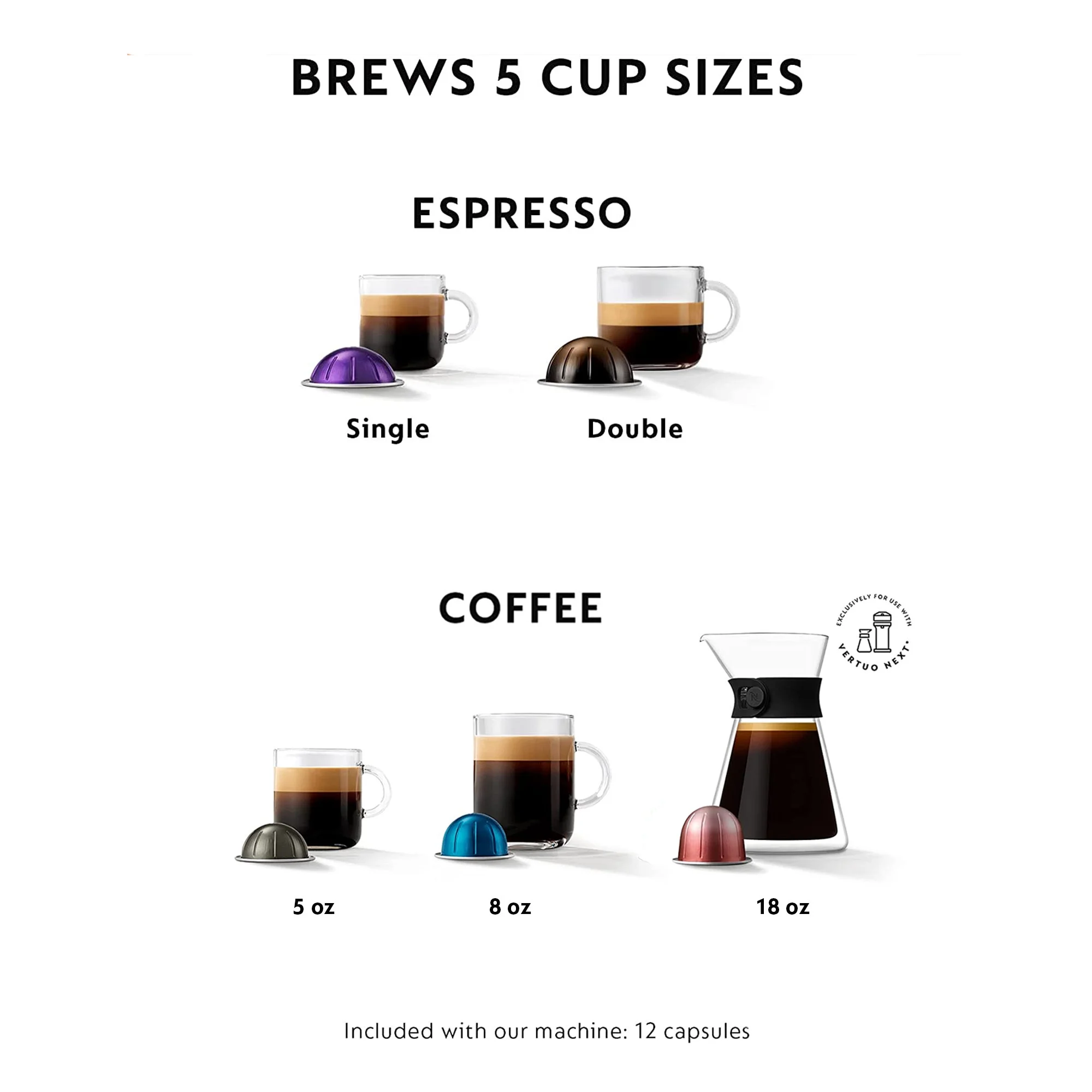 Nespresso New Vertuo Next 19 - Bar, 1 - Cup Black Espresso Machine