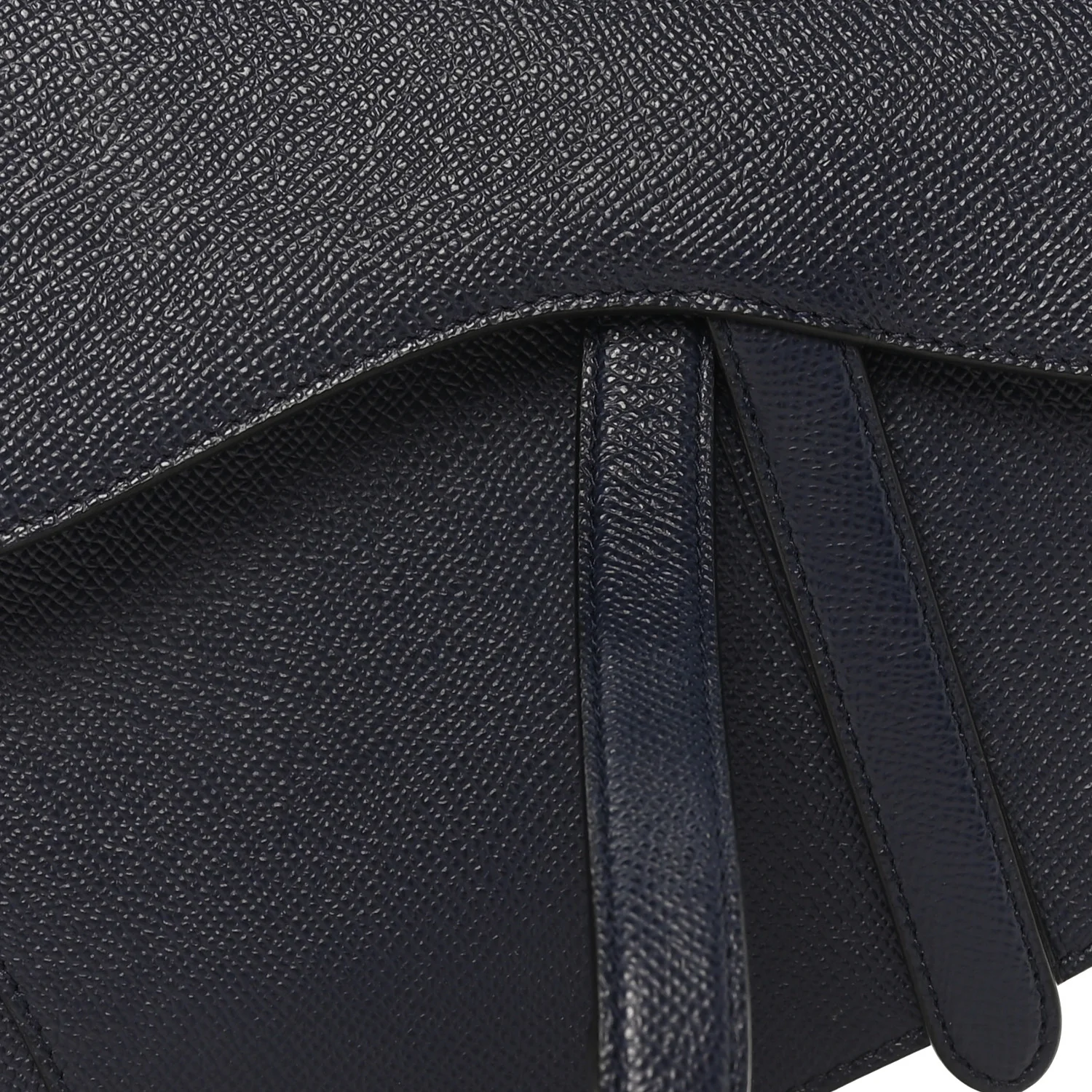 Grained Calfskin Saddle Bag Navy