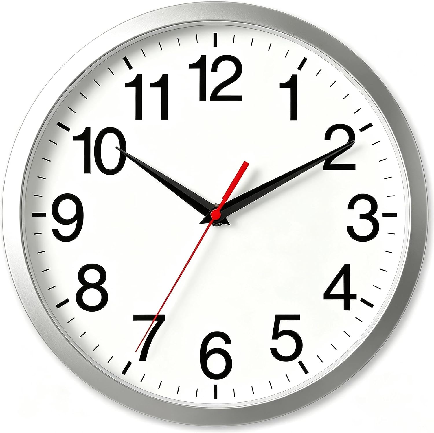 Rohioue Wall Clock Analog 8 Inch Black Battery Operated Silent Clock| Easy To Read, Non-Ticking, Round, Accurate, Kitchen, Living Room, Classroom, Office, School