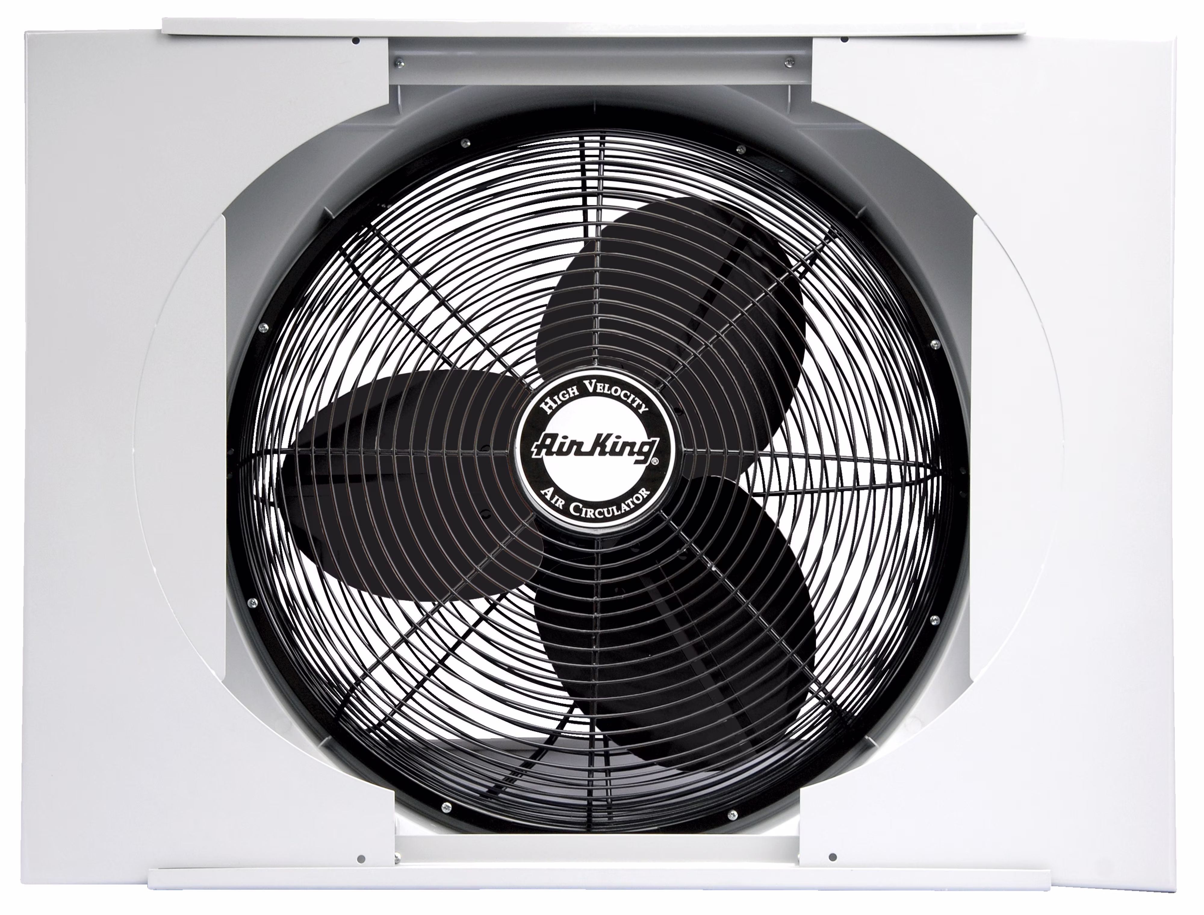 20" Electric Whole House 120V 3 Speed Window Exhaust Fan with Storm Guard, 9166, New(Gray)