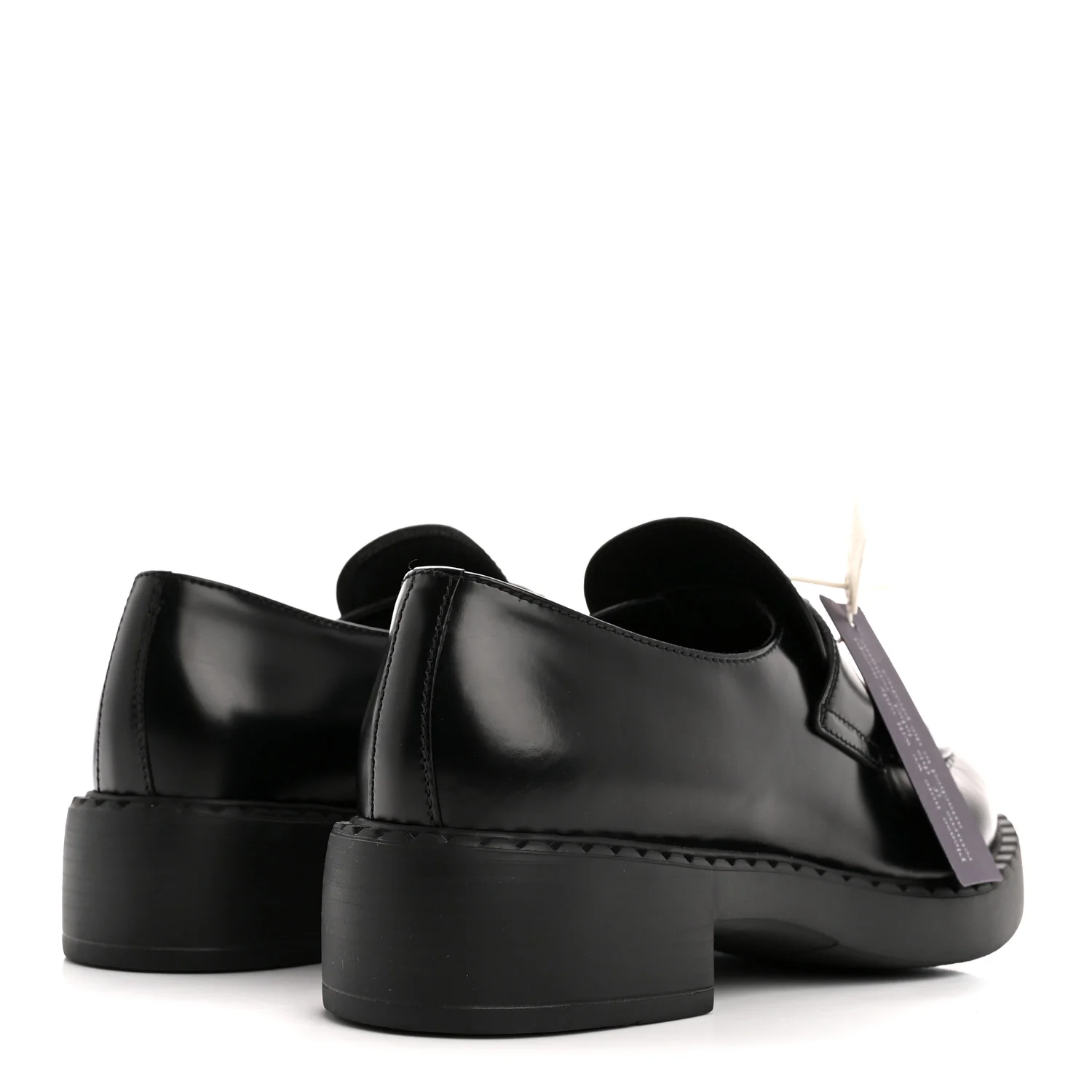 Spazzolato Metal Triangle Logo 50mm Loafers 40.5 Black