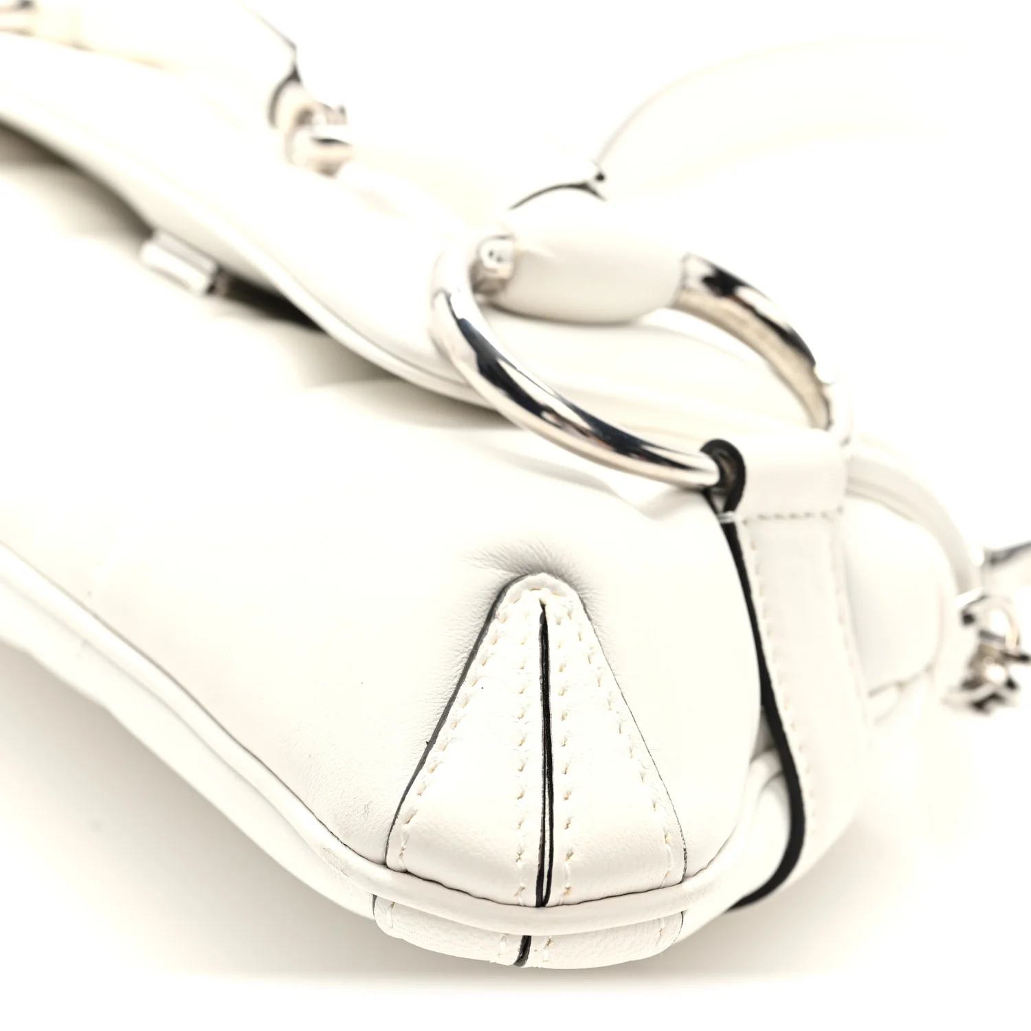 Nappa Vertical Matelasse Small Maxi Horsebit Chain Shoulder Bag Great White