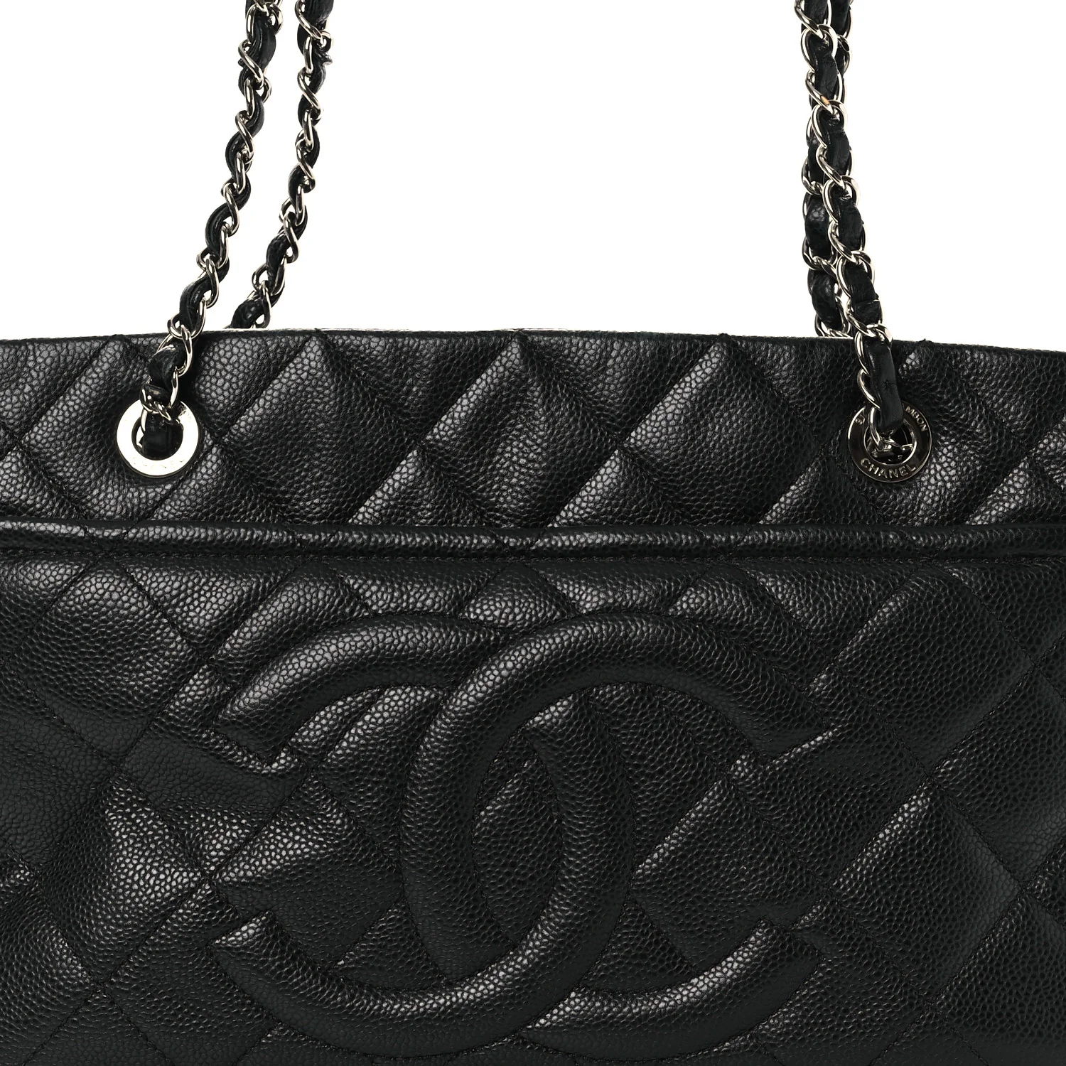 Caviar Quilted Timeless CC Soft Tote Black