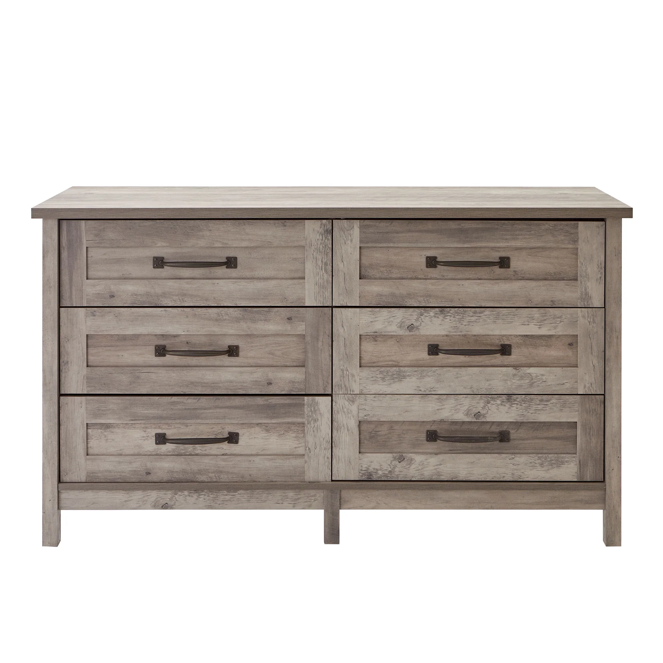 Better Homes & Gardens Modern Farmhouse 6-Drawer Dresser, Rustic White Finish