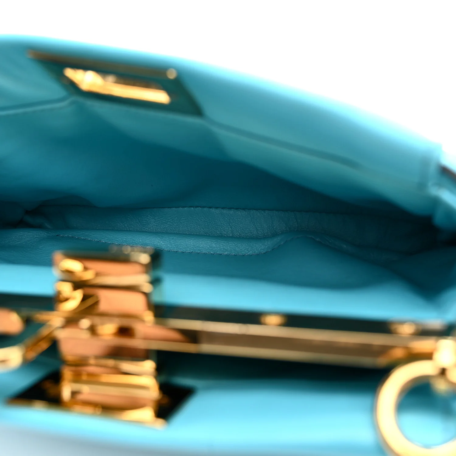 Shiny Nappa Small Peekaboo Click Bag Pool