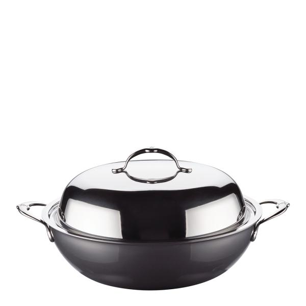 Nanobond wok med lokk 36 cm stål