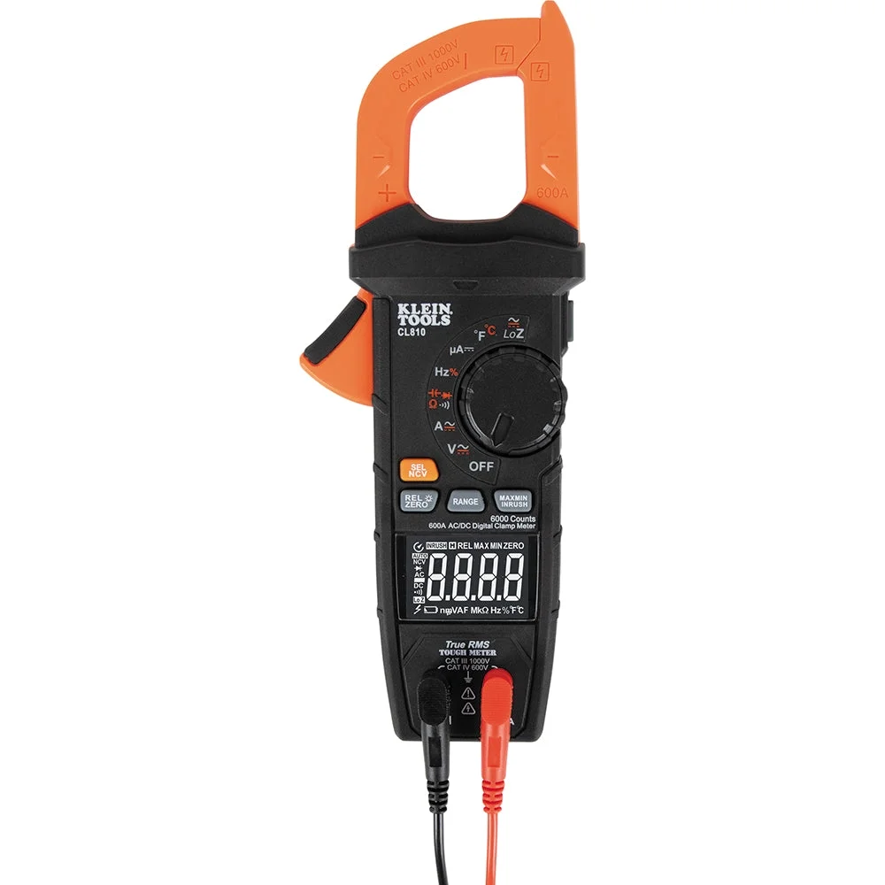 Klein Tools CL810 600A AC/DC Auto - Ranging Digital Pro Clamp Meter with