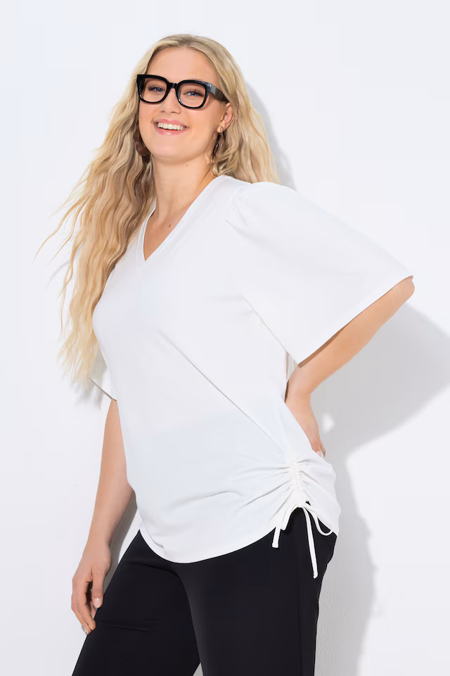 Wing Sleeve Gathered Tee