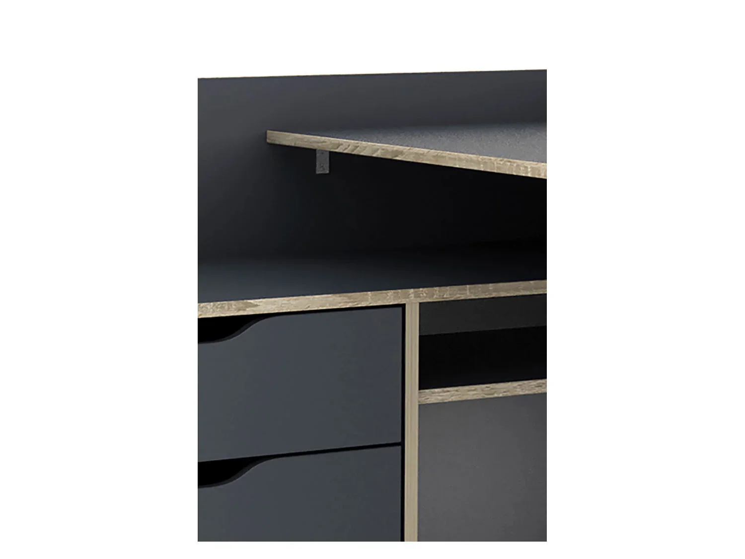 byLIVING Bureau d'angle Belfast avec compartiments, 129 x 105 x 83 cm